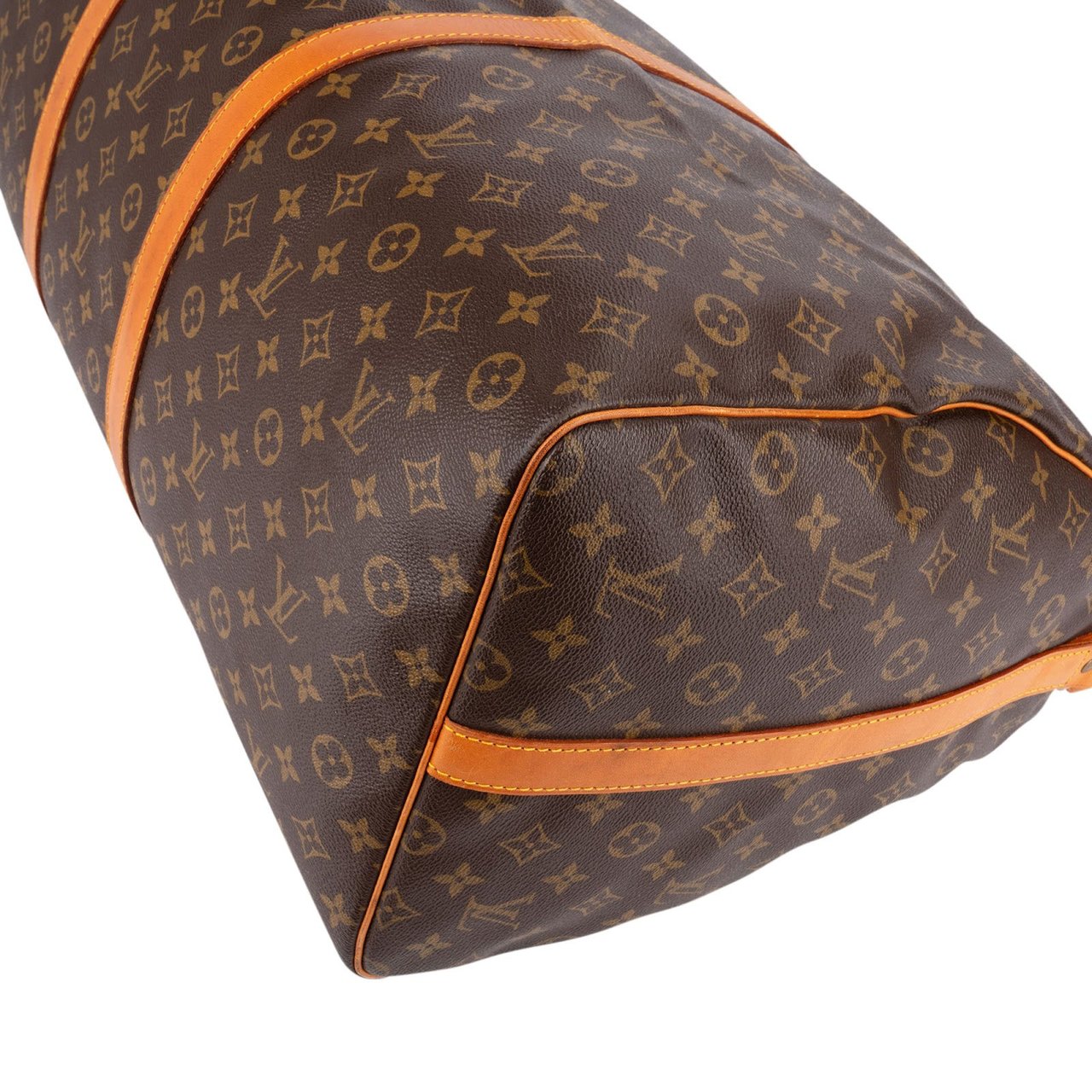 Louis Vuitton Monogram Canvas Keepall 60 Bandoulière Travel Bag Bruin