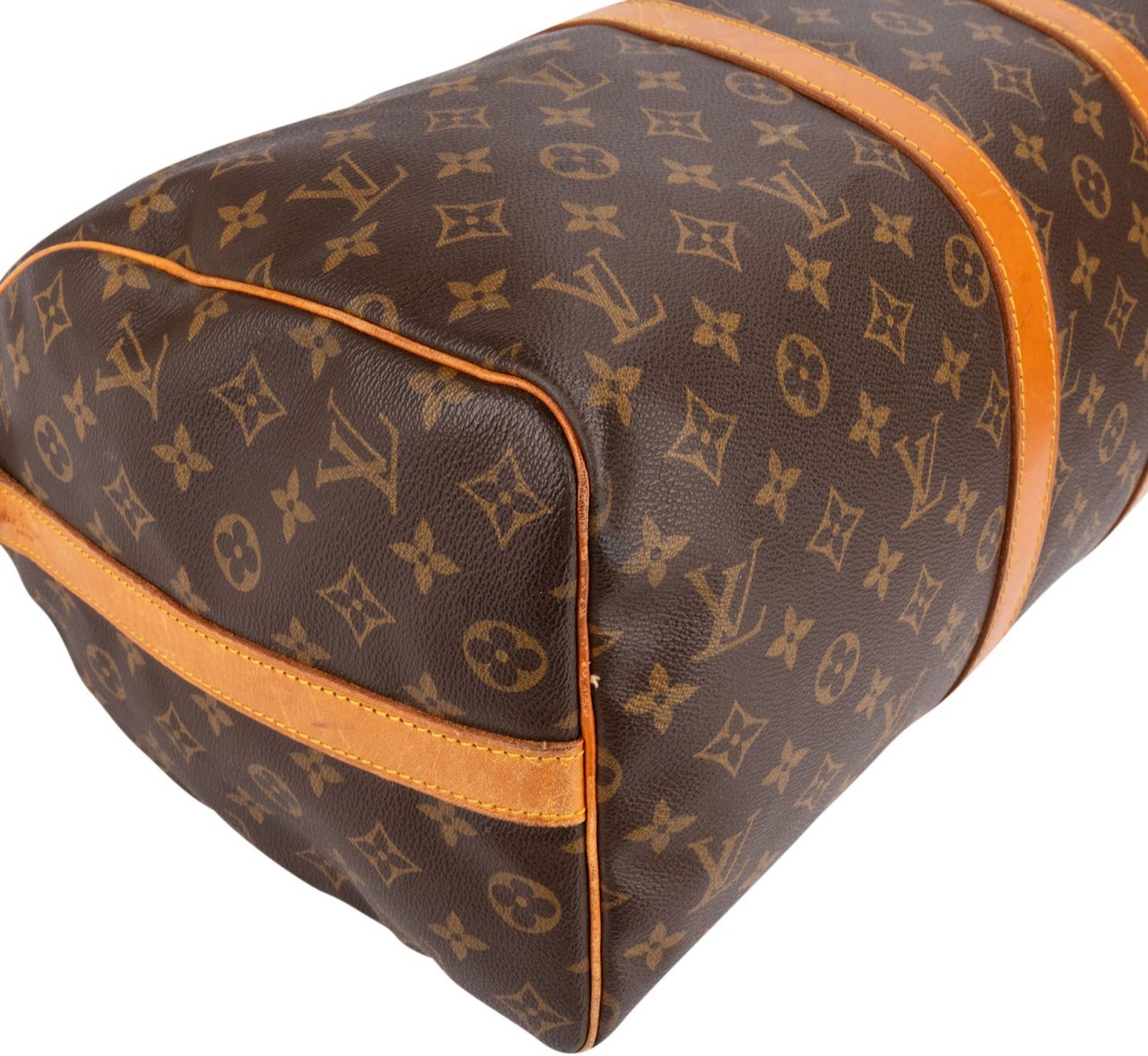 Louis Vuitton Monogram Canvas Keepall 45 Bandoulière Travel Bag Bruin