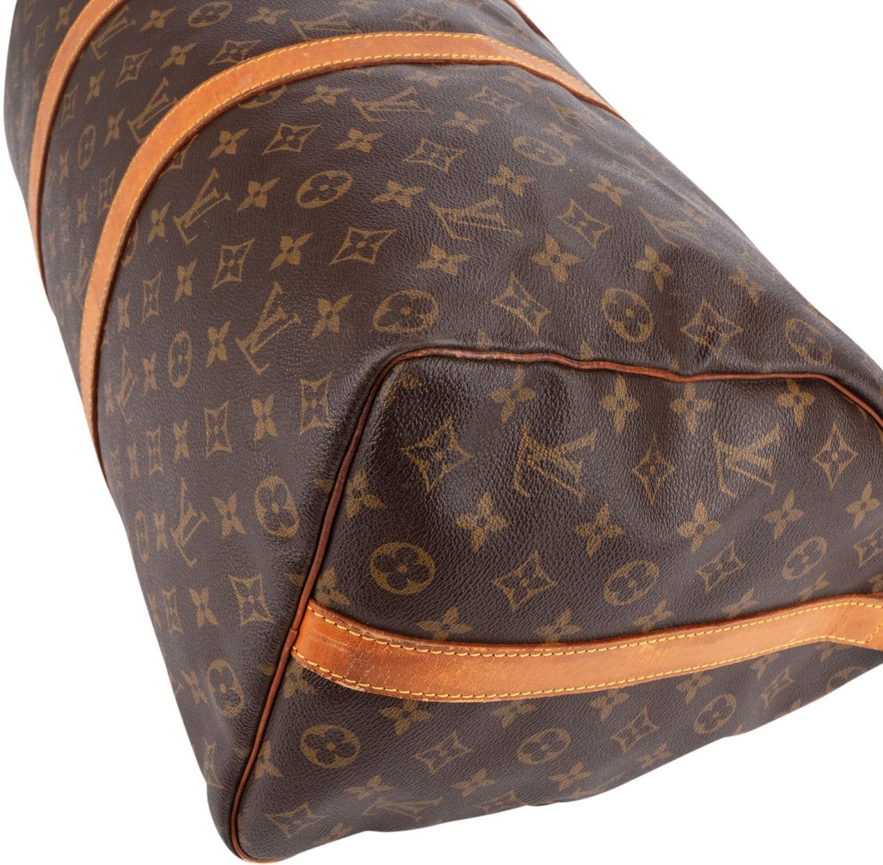 Louis Vuitton Monogram Canvas Keepall 50 Bandoulière Travel Bag Bruin