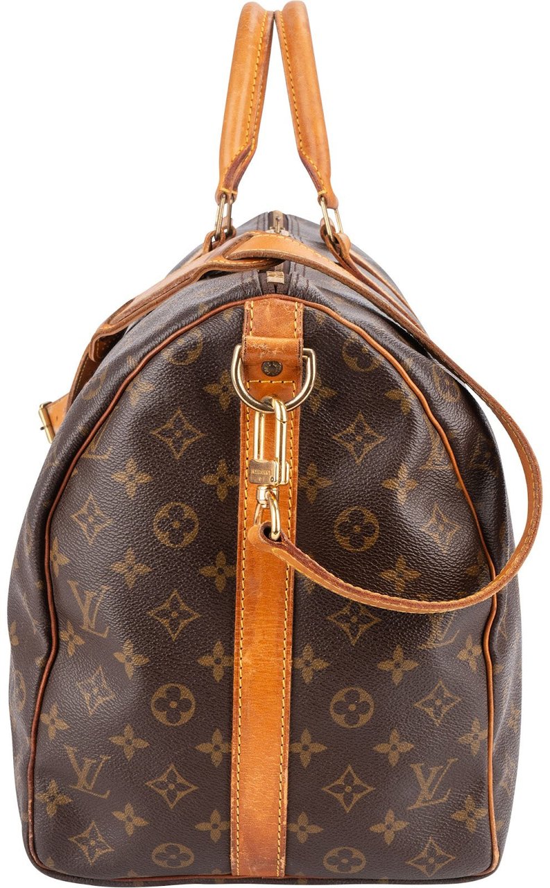Louis Vuitton Monogram Canvas Keepall 50 Bandoulière Travel Bag Bruin