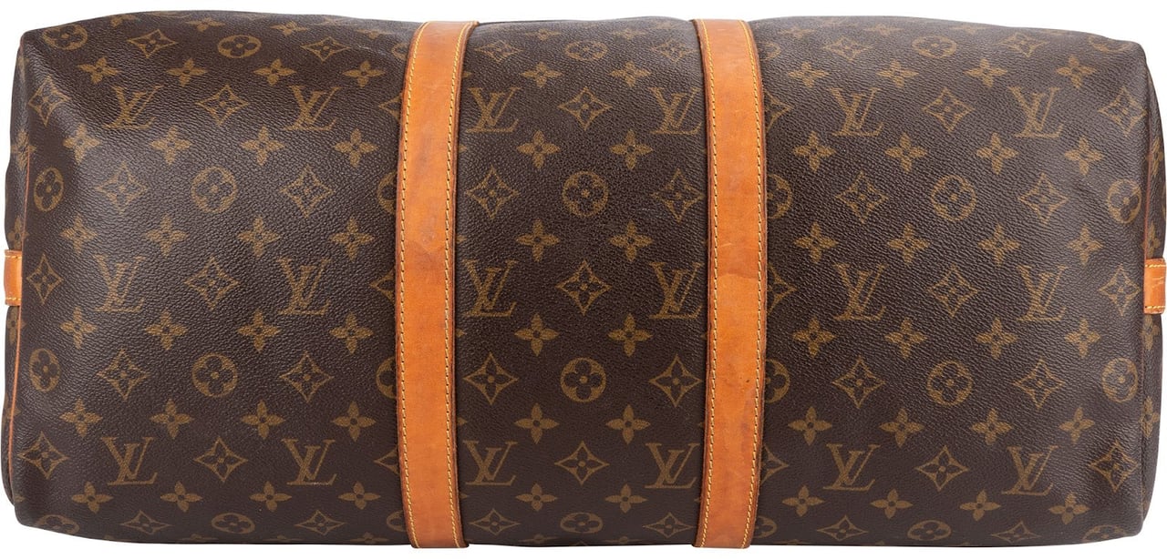 Louis Vuitton Monogram Canvas Keepall 50 Bandoulière Travel Bag Bruin