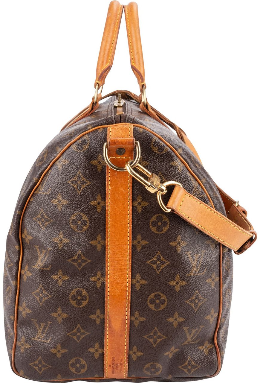 Louis Vuitton Monogram Canvas Keepall 50 Bandoulière Travel Bag Bruin