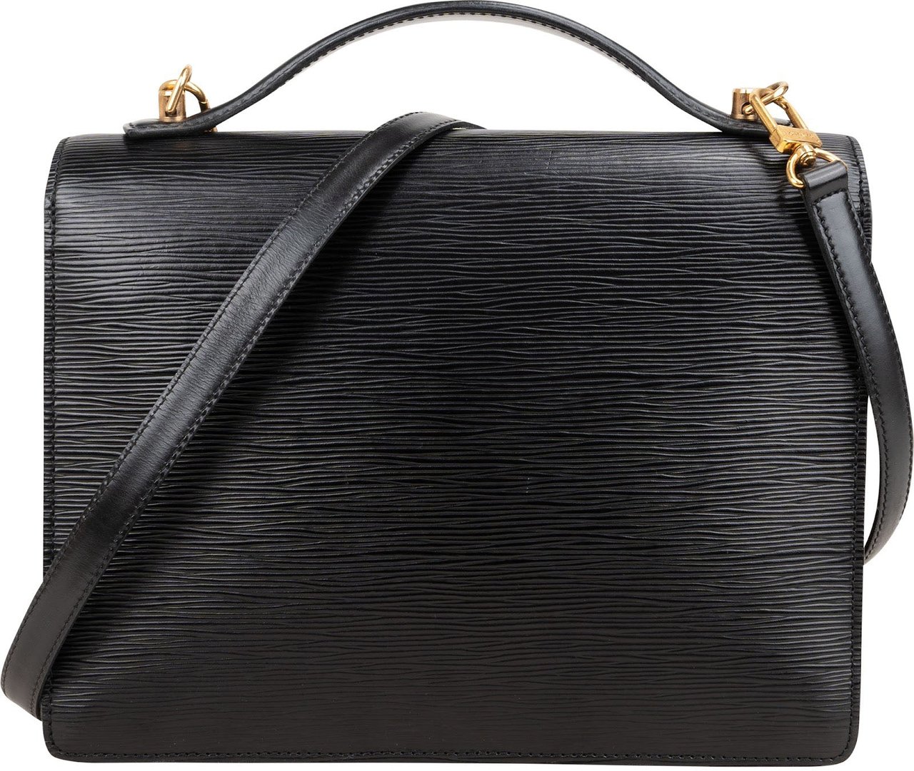 Louis Vuitton Noir Epi Leather Monceau Handbag Zwart