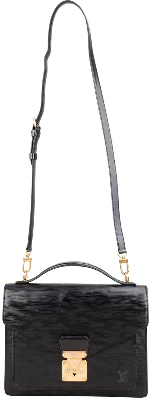 Louis Vuitton Noir Epi Leather Monceau Handbag Zwart