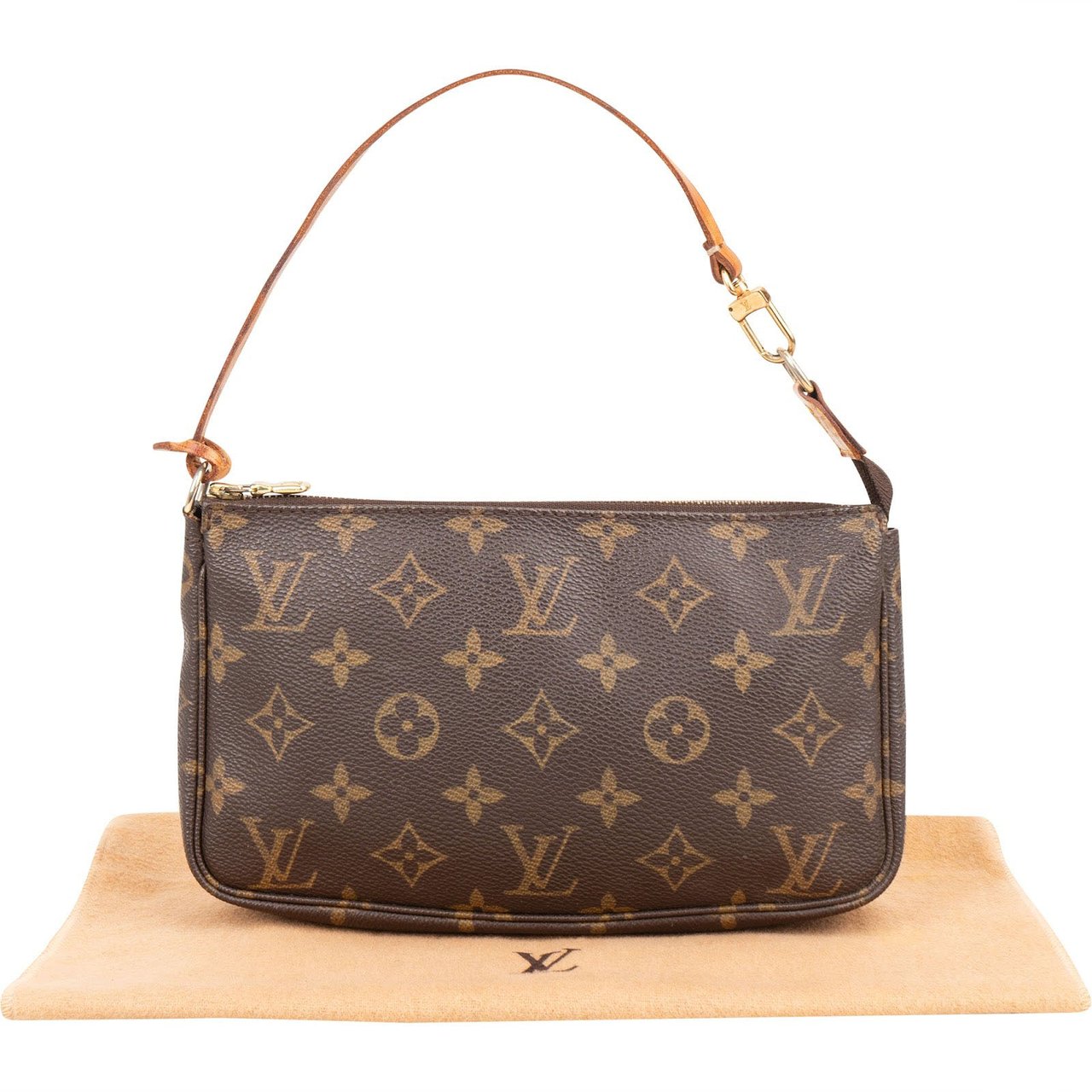 Louis Vuitton Monogram Canvas Pochette Accessoires Handbag Bruin