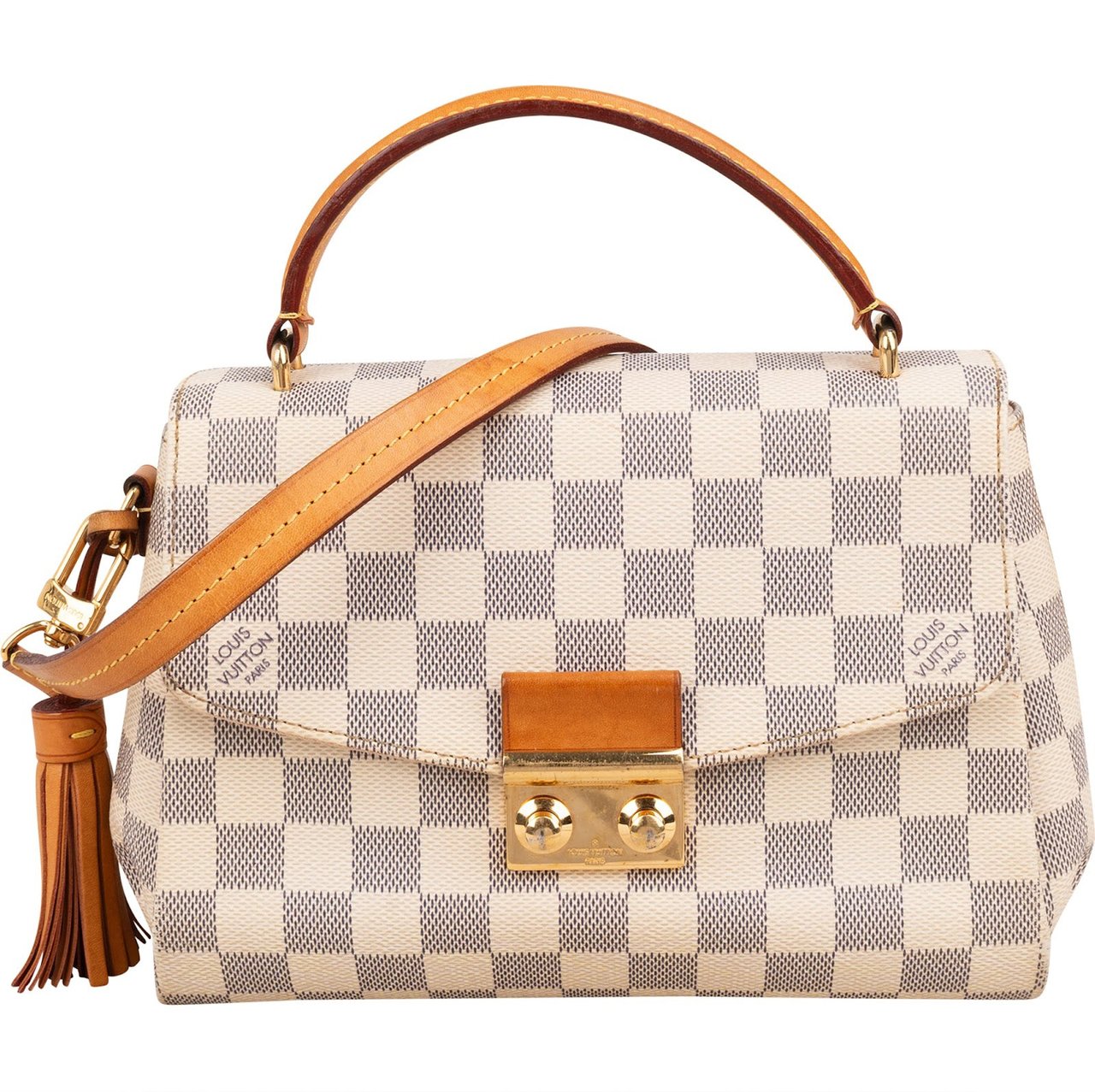Louis Vuitton Monogram Damier Azur Canvas Croisette Crossbody Handbag Wit