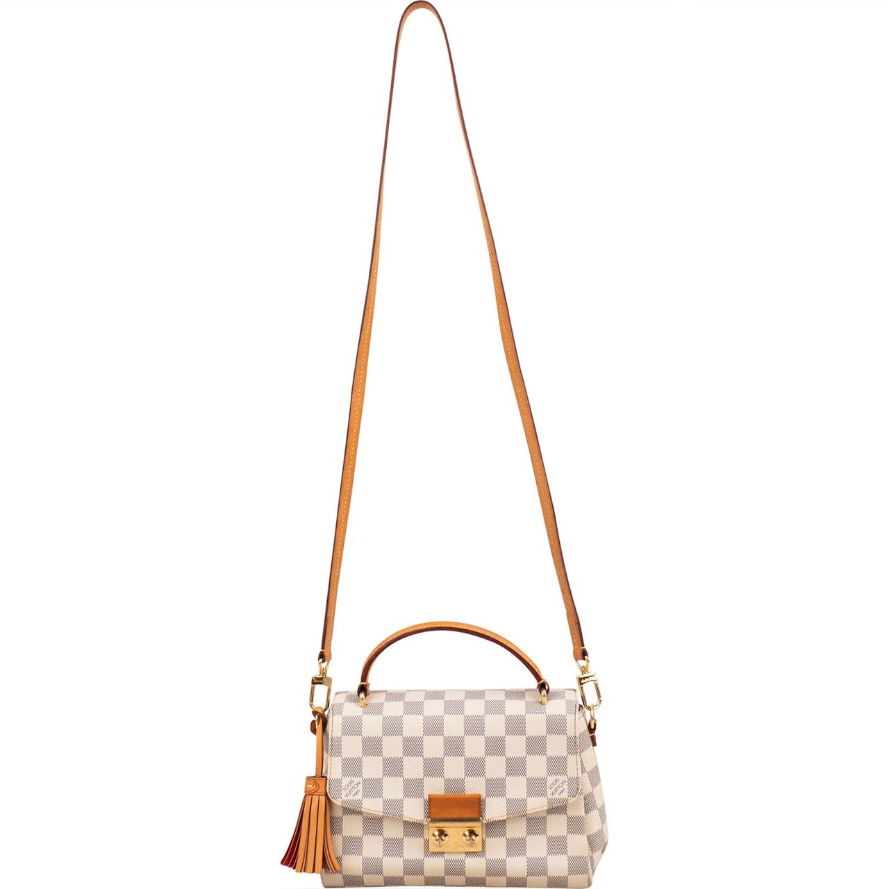 Louis Vuitton Monogram Damier Azur Canvas Croisette Crossbody Handbag Wit
