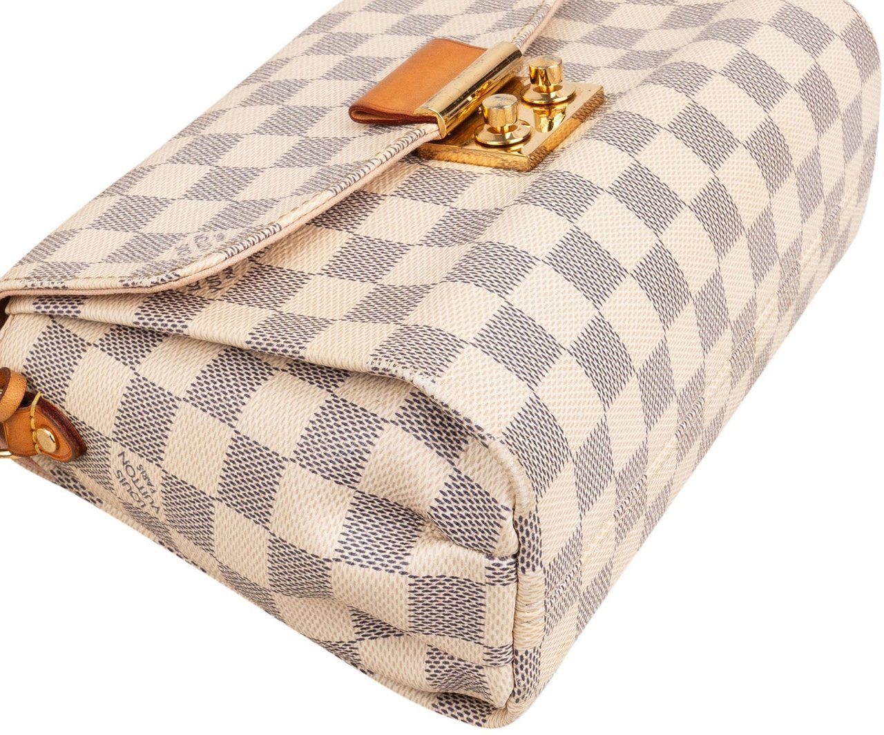 Louis Vuitton Monogram Damier Azur Canvas Croisette Crossbody Handbag Wit