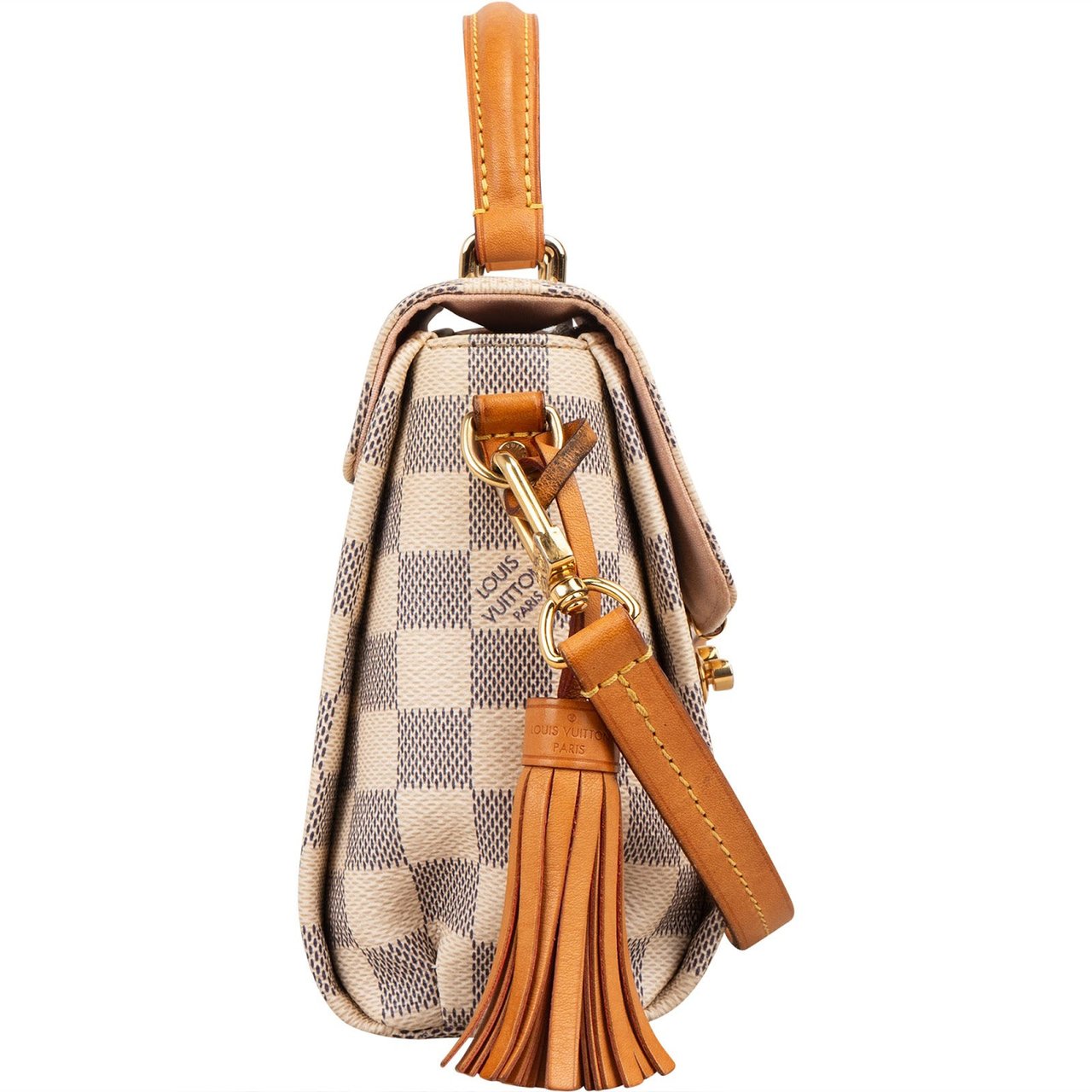 Louis Vuitton Monogram Damier Azur Canvas Croisette Crossbody Handbag Wit