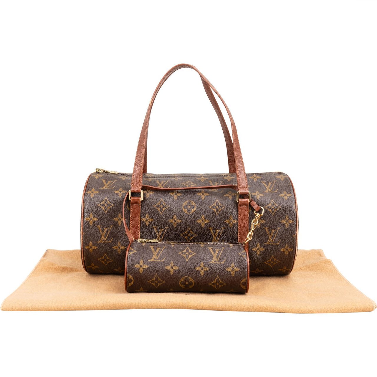 Louis Vuitton Monogram Canvas Papillon Set Handbag Bruin