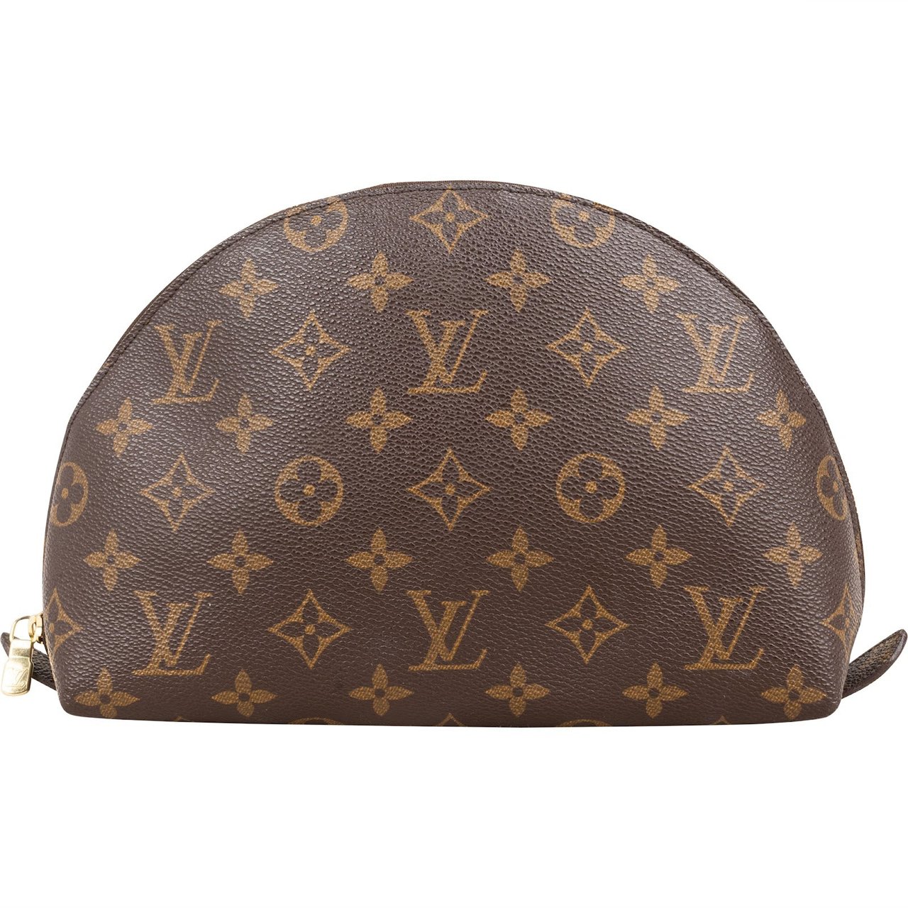 Louis Vuitton Monogram Canvas Trousse Demi-Ronde Pouch Bruin