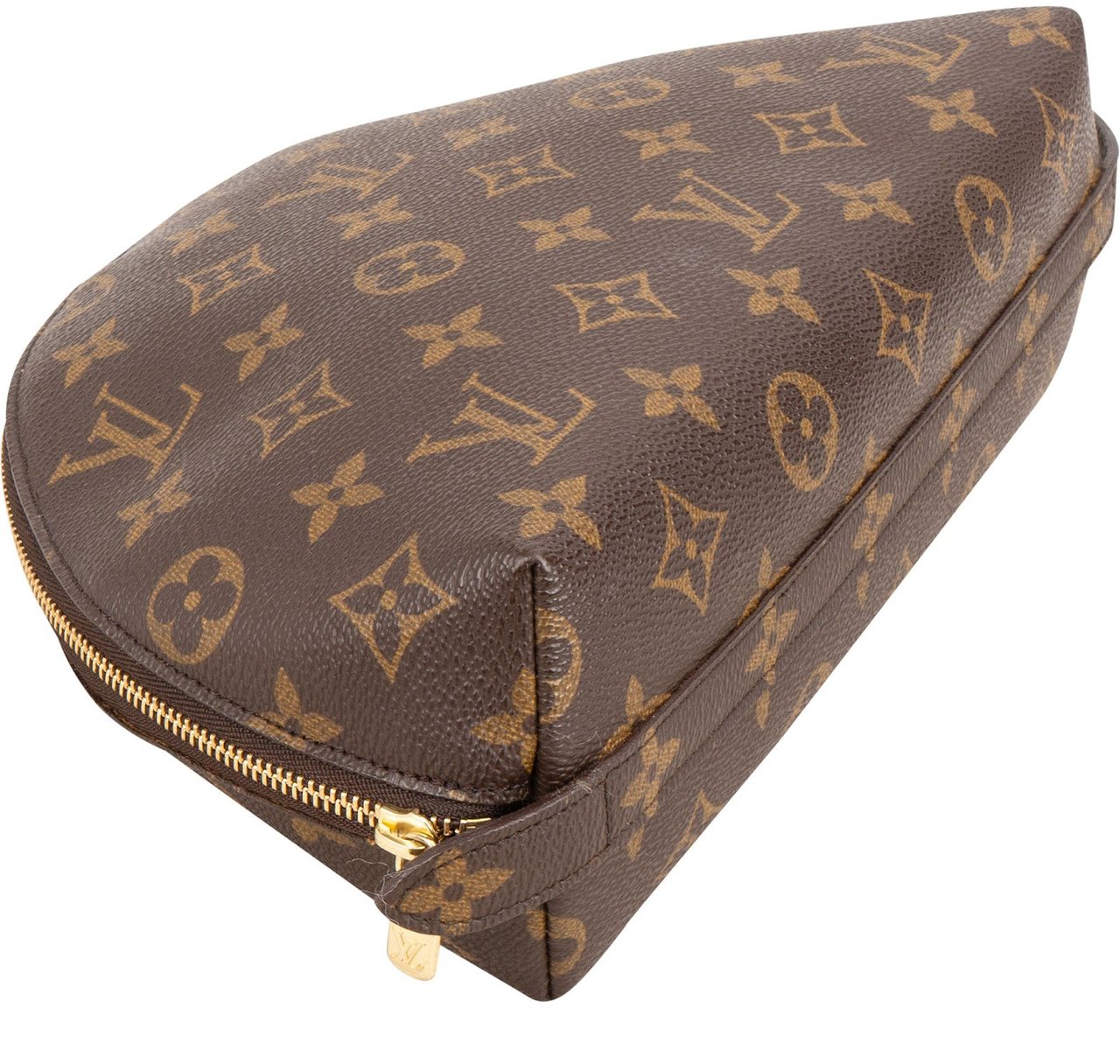 Louis Vuitton Monogram Canvas Trousse Demi-Ronde Pouch Bruin
