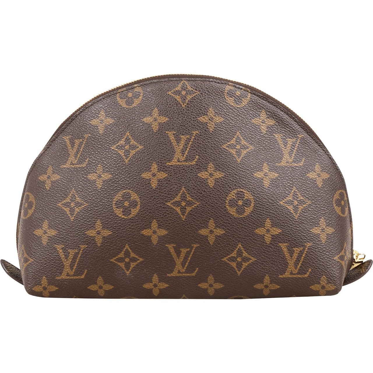 Louis Vuitton Monogram Canvas Trousse Demi-Ronde Pouch Bruin