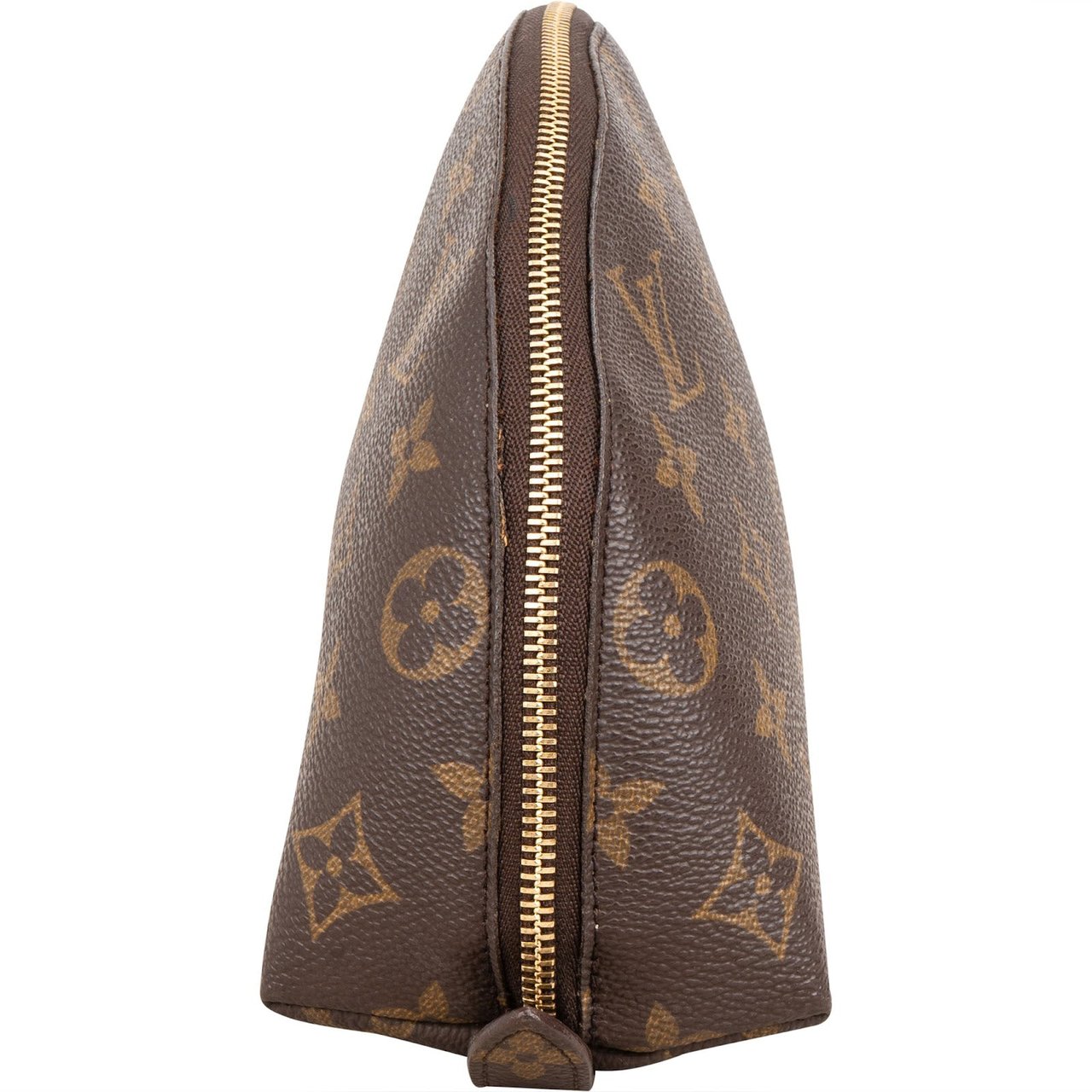 Louis Vuitton Monogram Canvas Trousse Demi-Ronde Pouch Bruin