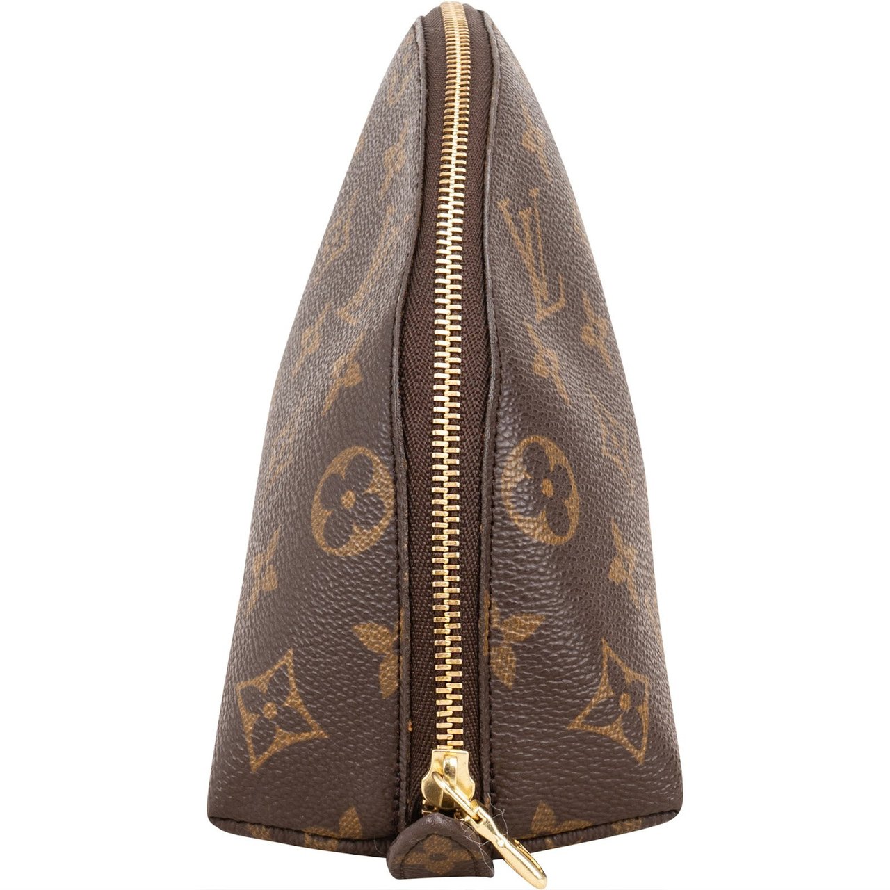 Louis Vuitton Monogram Canvas Trousse Demi-Ronde Pouch Bruin