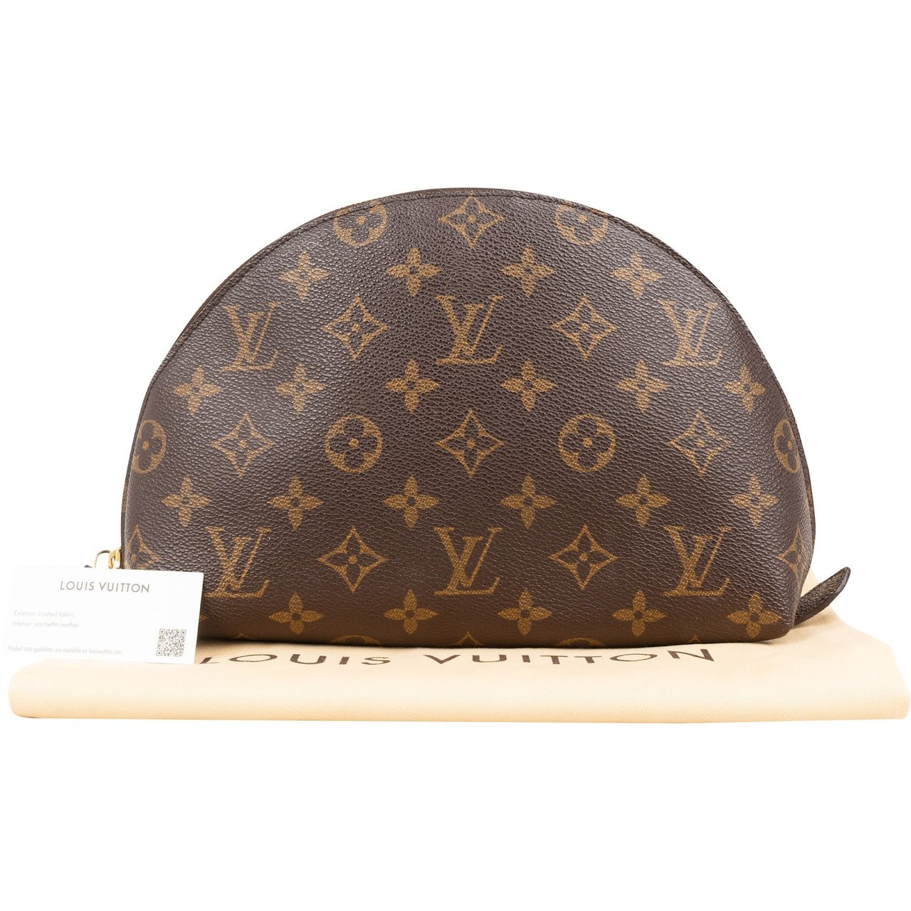 Louis Vuitton Monogram Canvas Trousse Demi-Ronde Pouch Bruin