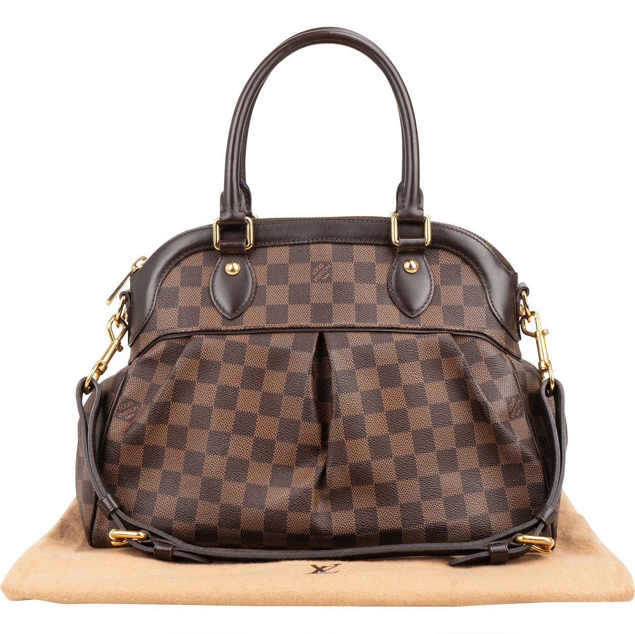 Louis Vuitton Monogram Damier Ebene Trevi PM Handbag Bruin