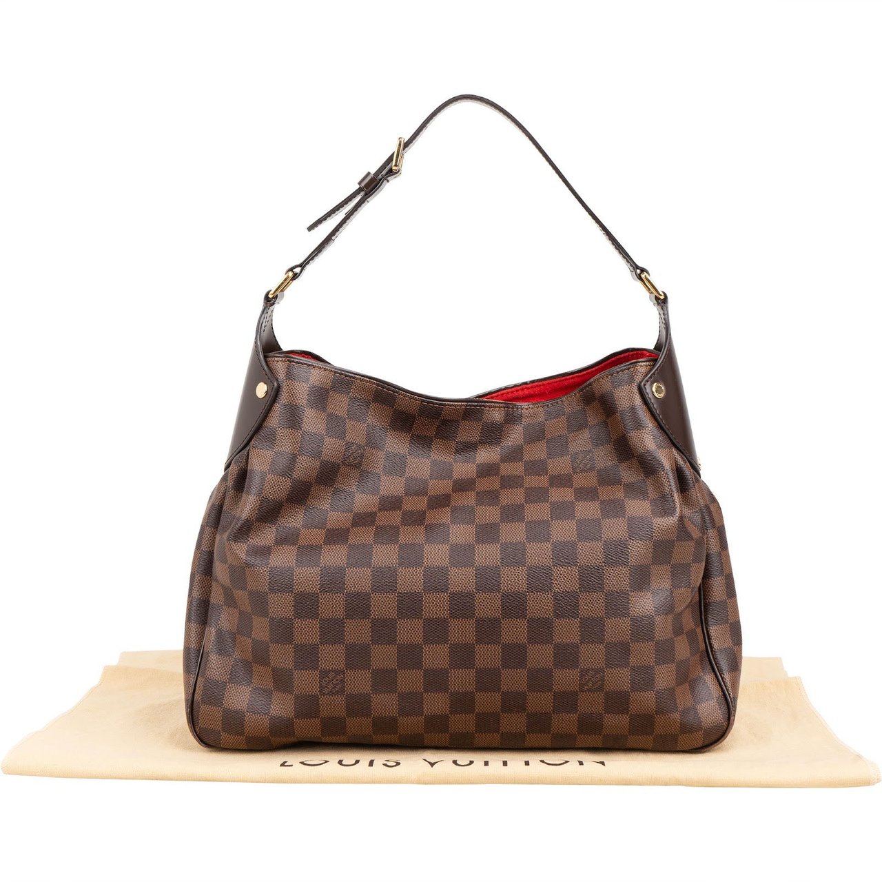 Louis Vuitton Monogram Damier Ebene Reggia Shoulder Bag Bruin