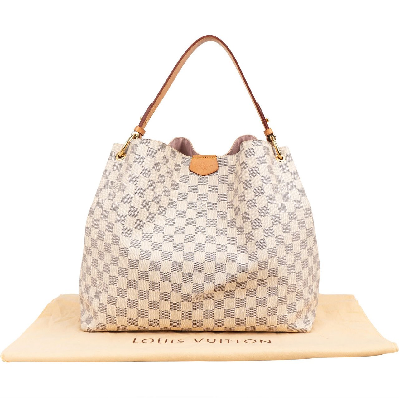 Louis Vuitton Monogram Damier Azur Canvas Delightful MM Shoulder Bag Wit