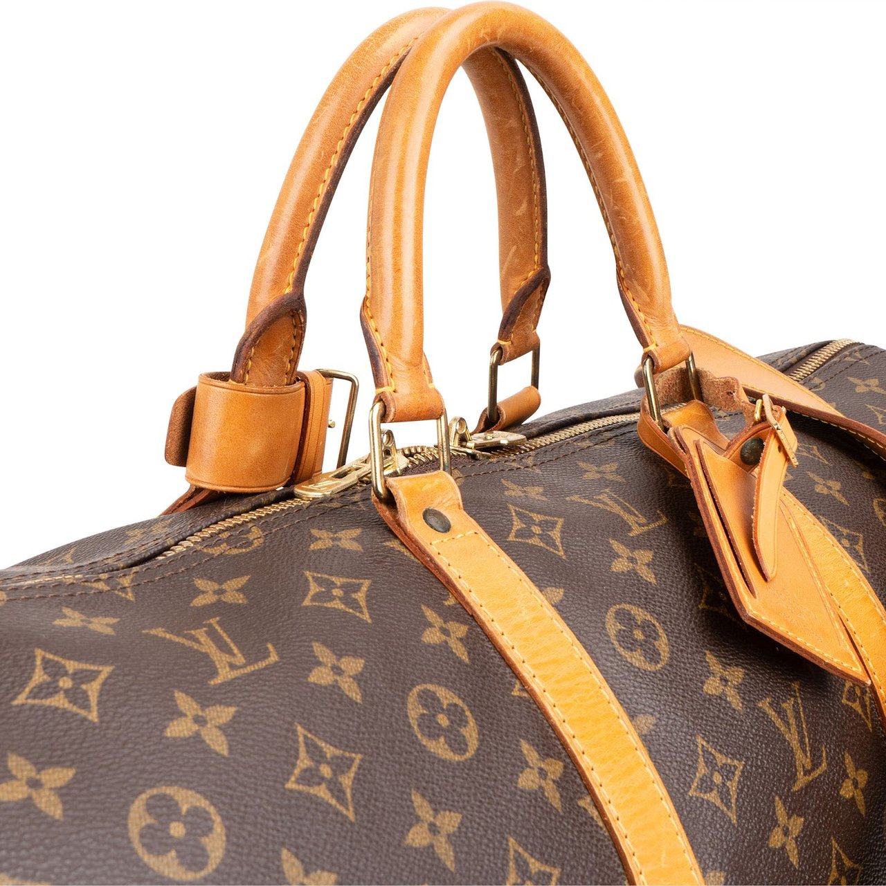 Louis Vuitton Monogram Canvas Keepall 55 Bandoulière Travel Bag Bruin