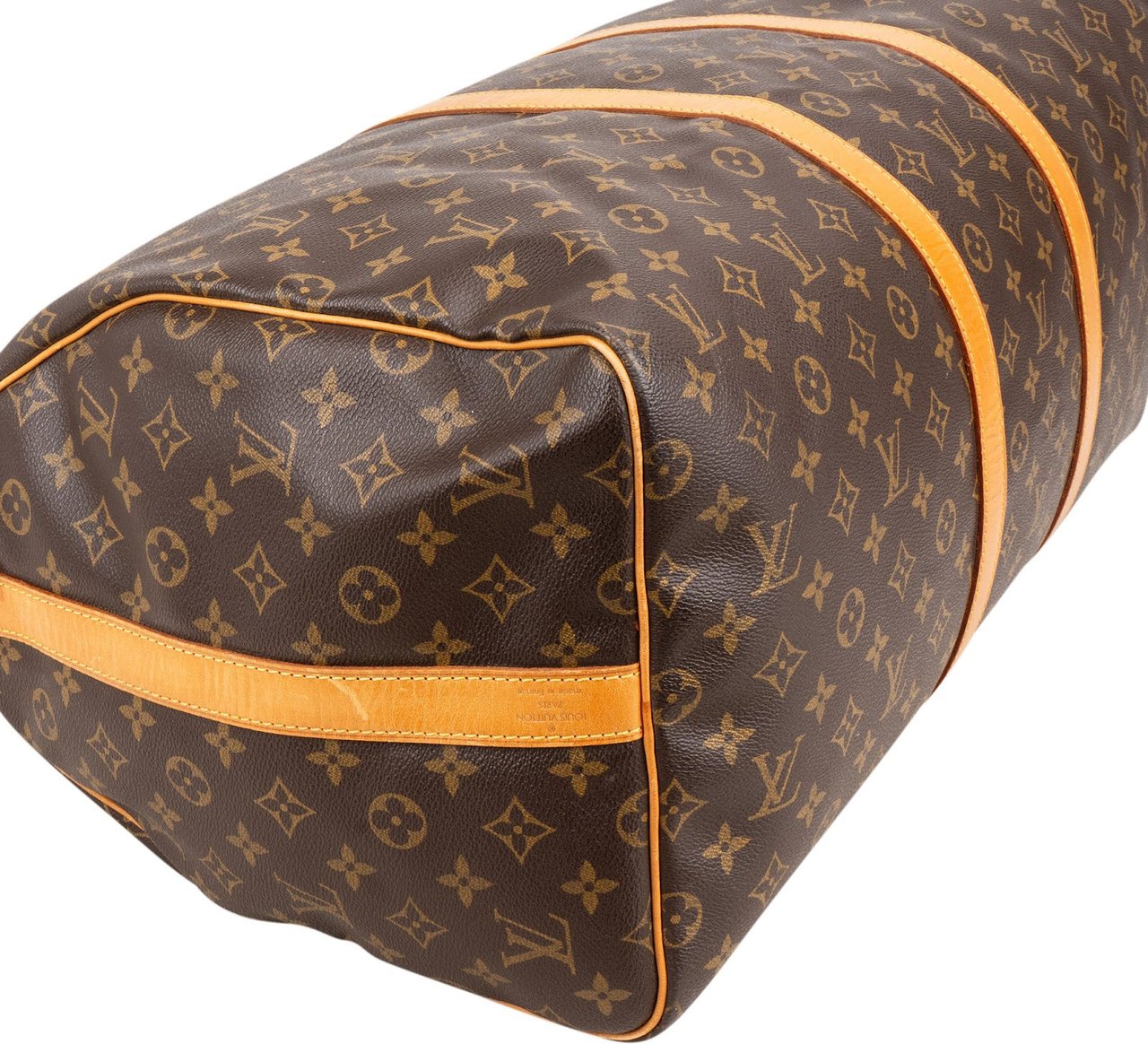 Louis Vuitton Monogram Canvas Keepall 55 Bandoulière Travel Bag Bruin