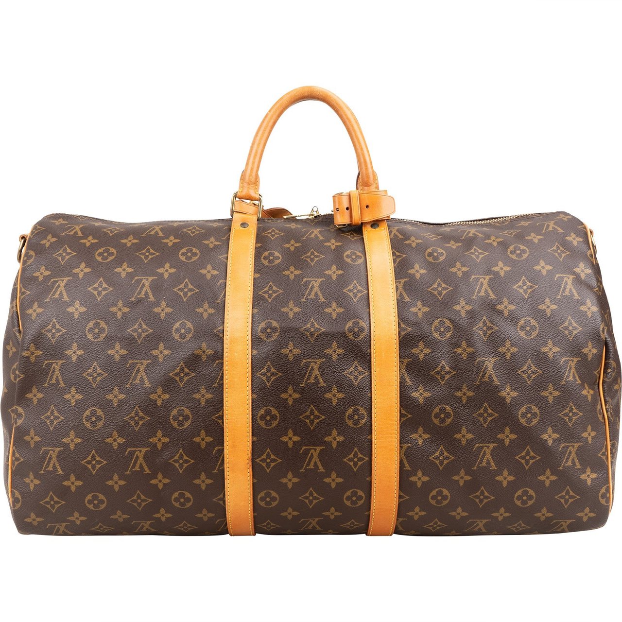 Louis Vuitton Monogram Canvas Keepall 55 Bandoulière Travel Bag Bruin