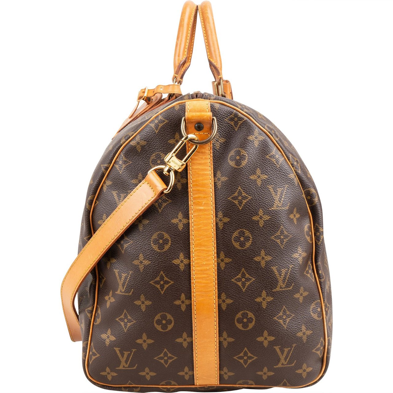 Louis Vuitton Monogram Canvas Keepall 55 Bandoulière Travel Bag Bruin
