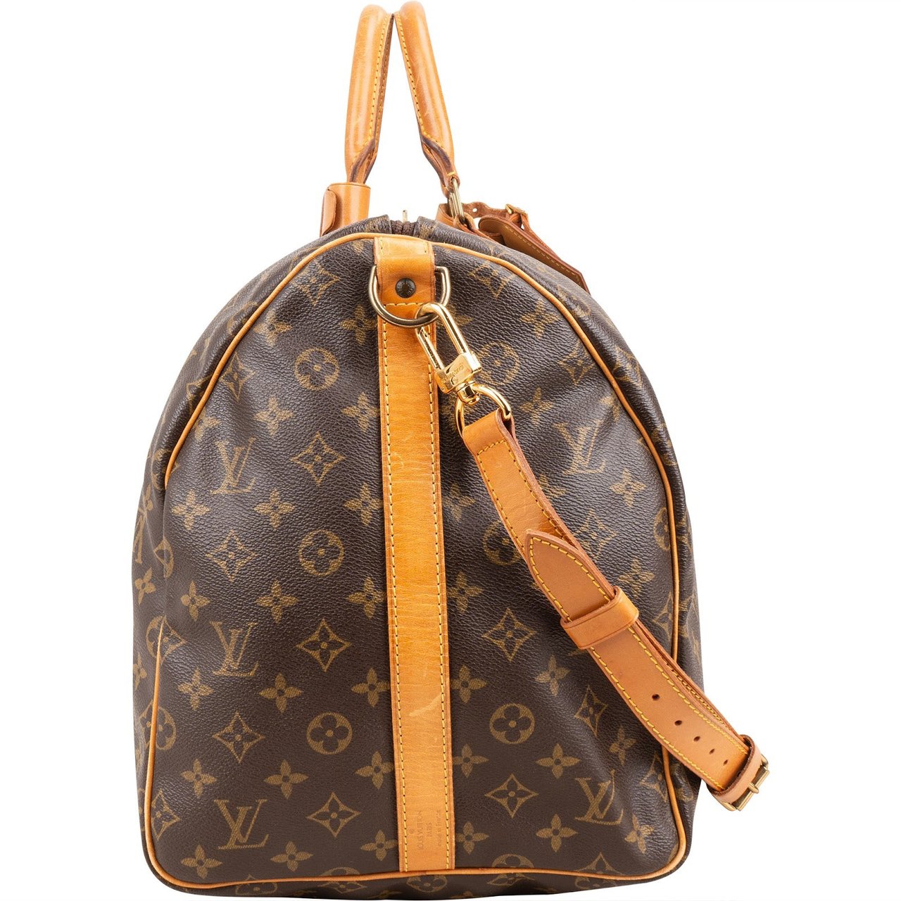 Louis Vuitton Monogram Canvas Keepall 55 Bandoulière Travel Bag Bruin
