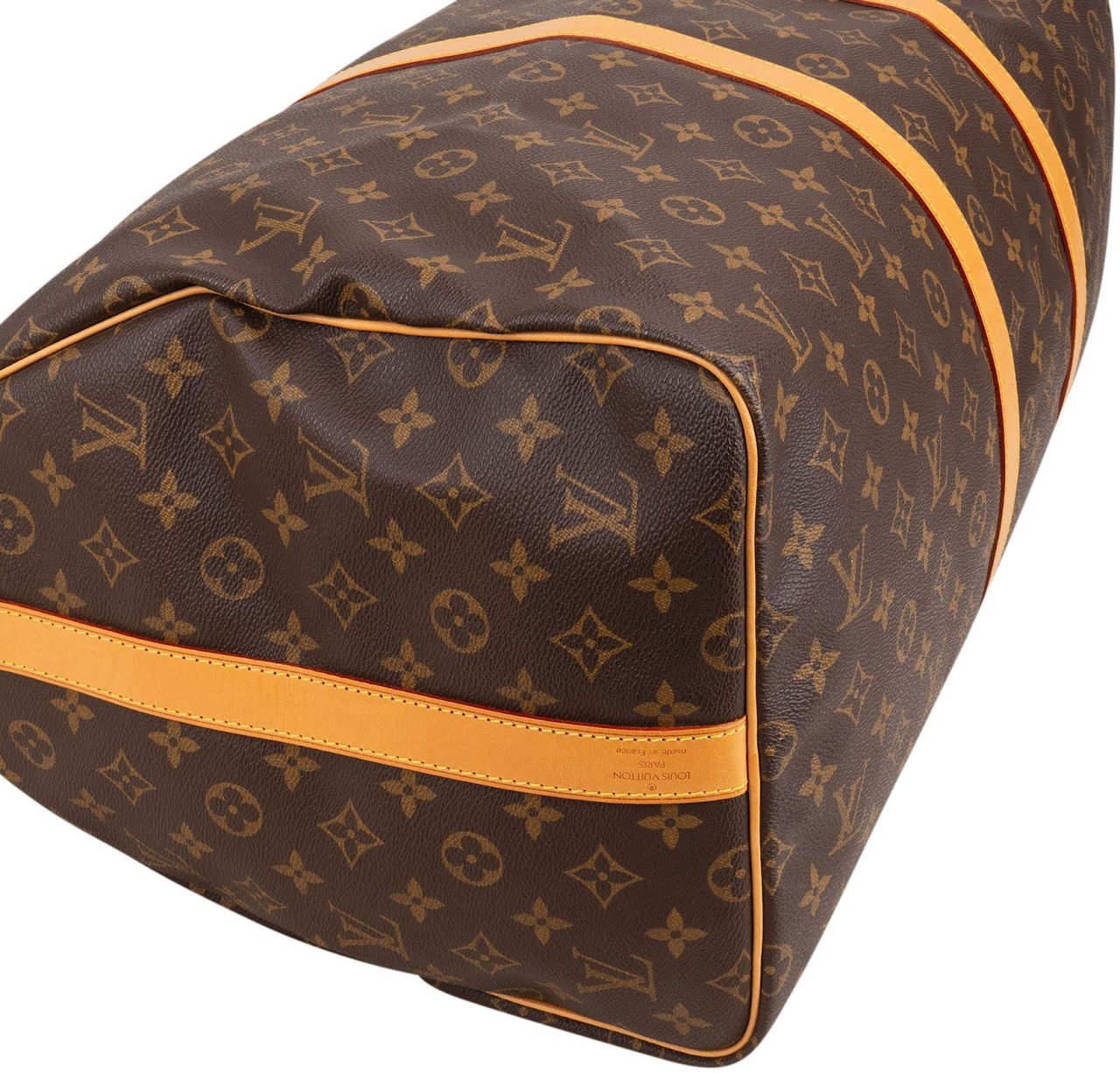 Louis Vuitton Monogram Canvas Keepall 55 Bandoulière Travel Bag Bruin
