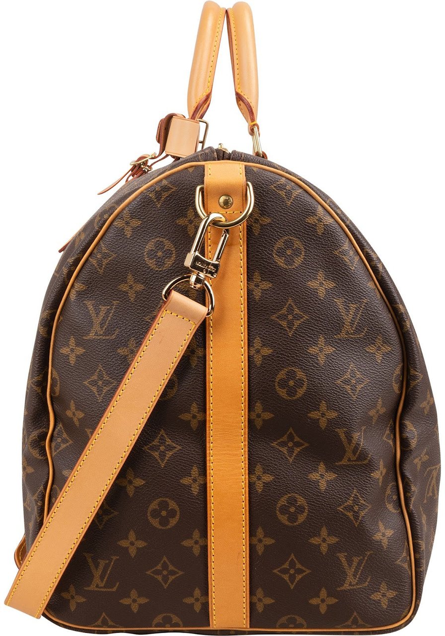 Louis Vuitton Monogram Canvas Keepall 55 Bandoulière Travel Bag Bruin