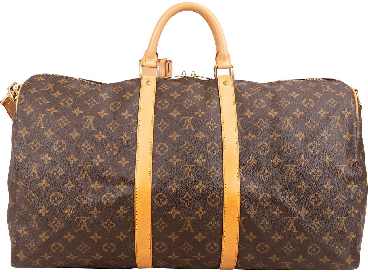 Louis Vuitton Monogram Canvas Keepall 55 Bandoulière Travel Bag Bruin
