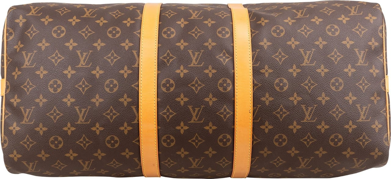 Louis Vuitton Monogram Canvas Keepall 55 Bandoulière Travel Bag Bruin