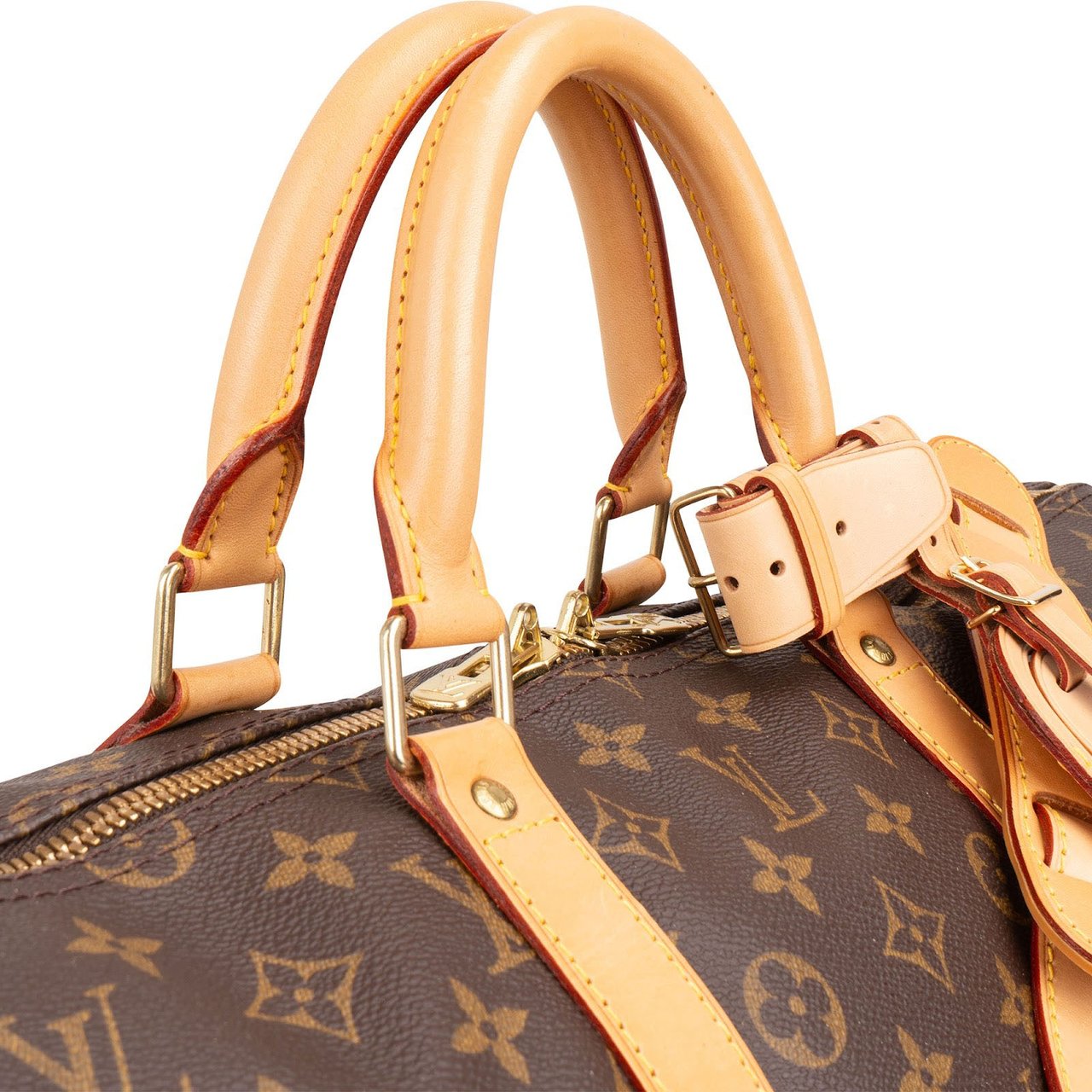 Louis Vuitton Monogram Canvas Keepall 55 Bandoulière Travel Bag Bruin