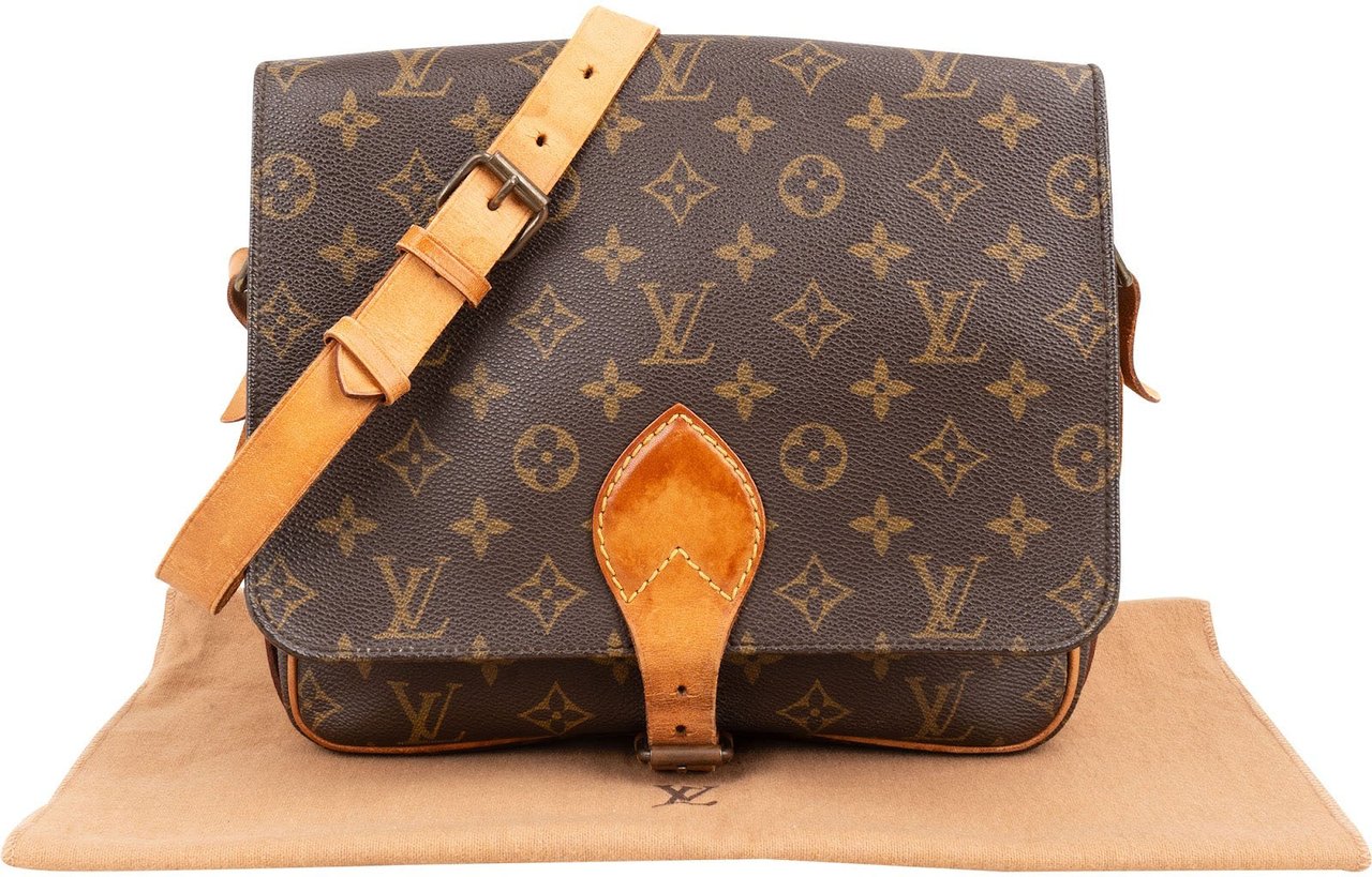 Louis Vuitton Louis Vuittonn Monogram Canvas Cartouchiere GM Crossbody Bag Bruin