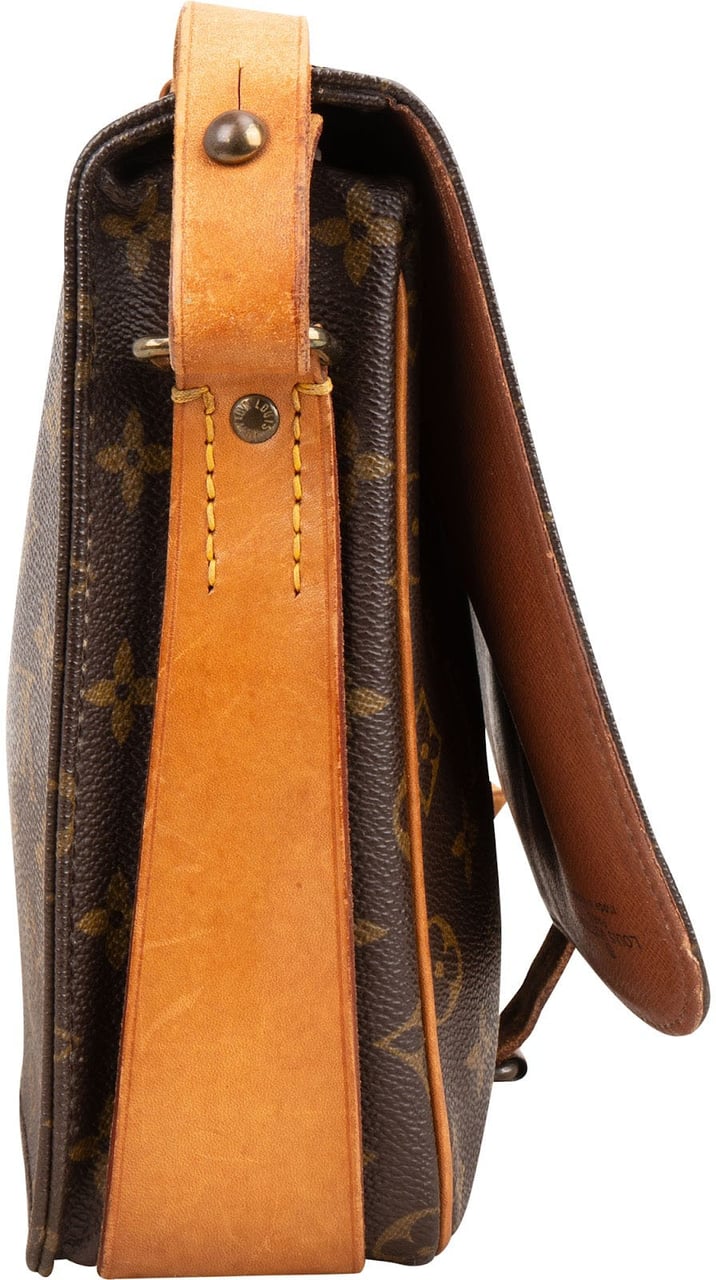 Louis Vuitton Louis Vuittonn Monogram Canvas Cartouchiere GM Crossbody Bag Bruin