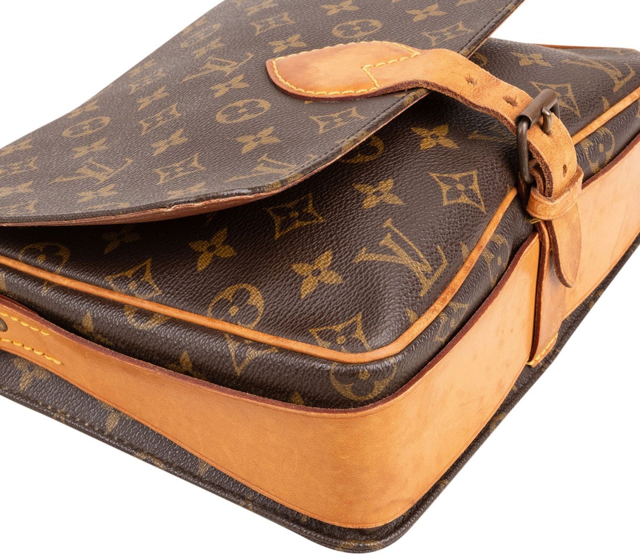 Louis Vuitton Louis Vuittonn Monogram Canvas Cartouchiere GM Crossbody Bag Bruin