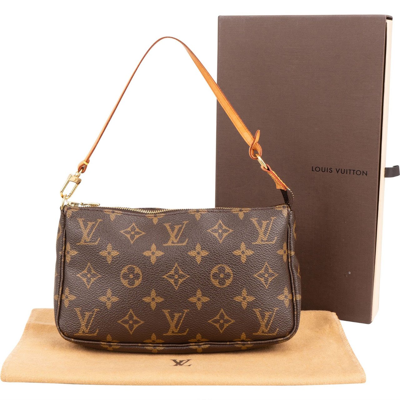 Louis Vuitton Monogram Canvas Pochette Accessoires Handbag Bruin