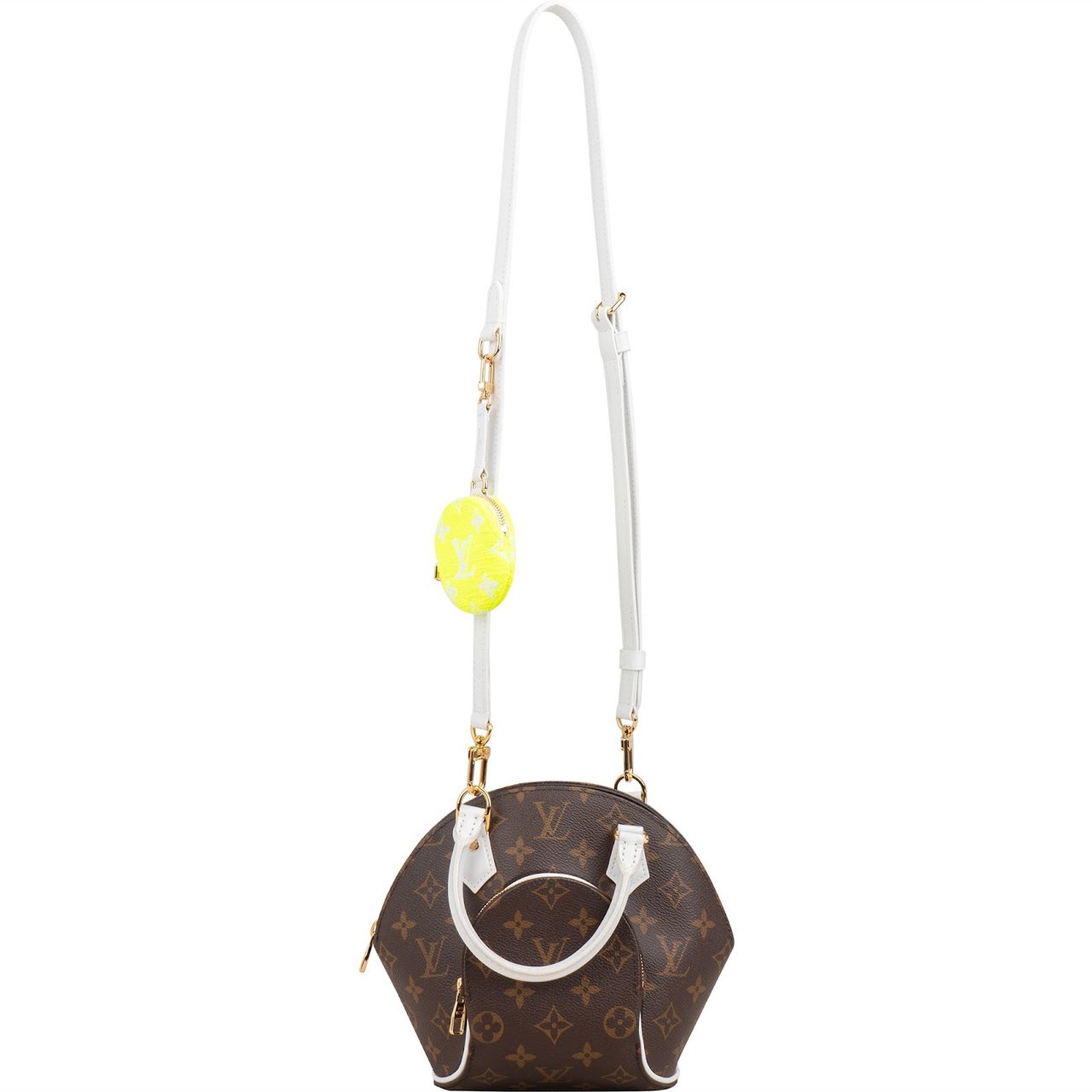 Louis Vuitton Monogram Canvas White Leather Limited Match Game On Ellipse BB Handbag Bruin