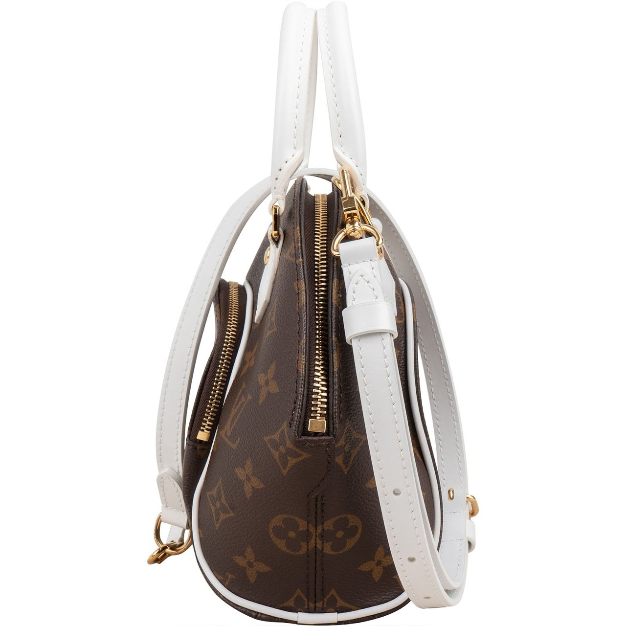 Louis Vuitton Monogram Canvas White Leather Limited Match Game On Ellipse BB Handbag Bruin