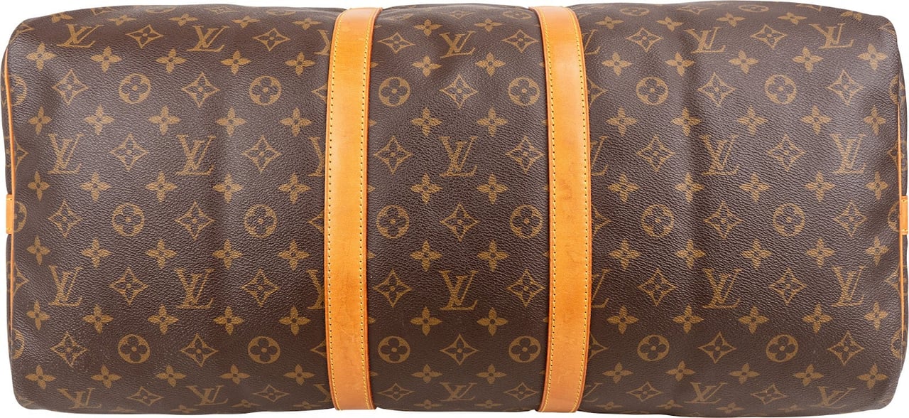 Louis Vuitton Monogram Canvas Keepall 55 Bandoulière Travel Bag Bruin