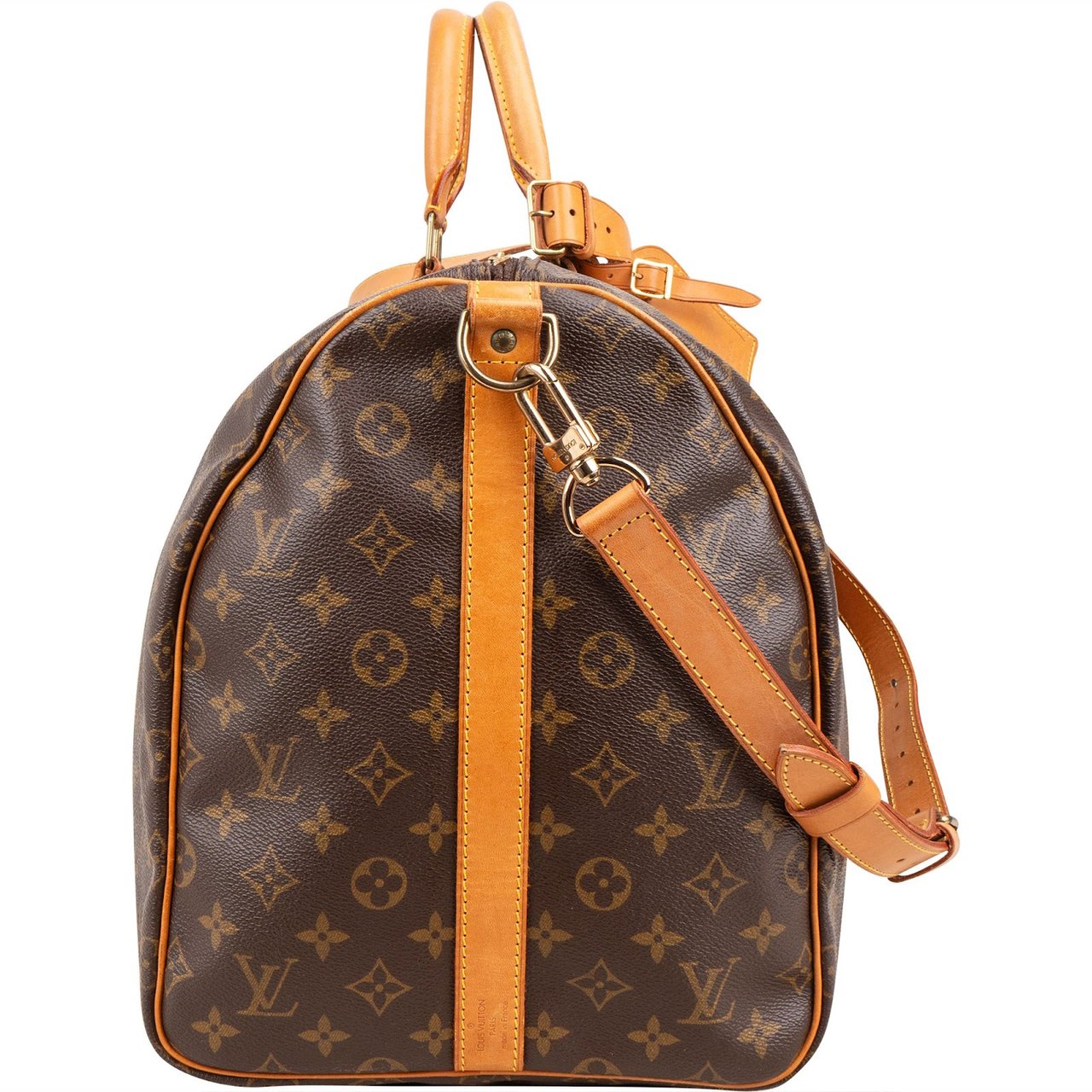 Louis Vuitton Monogram Canvas Keepall 55 Bandoulière Travel Bag Bruin