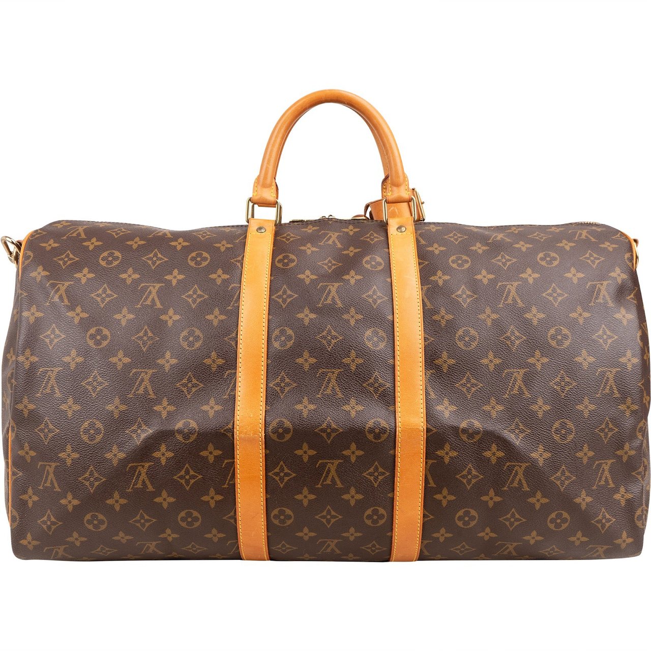 Louis Vuitton Monogram Canvas Keepall 55 Bandoulière Travel Bag Bruin