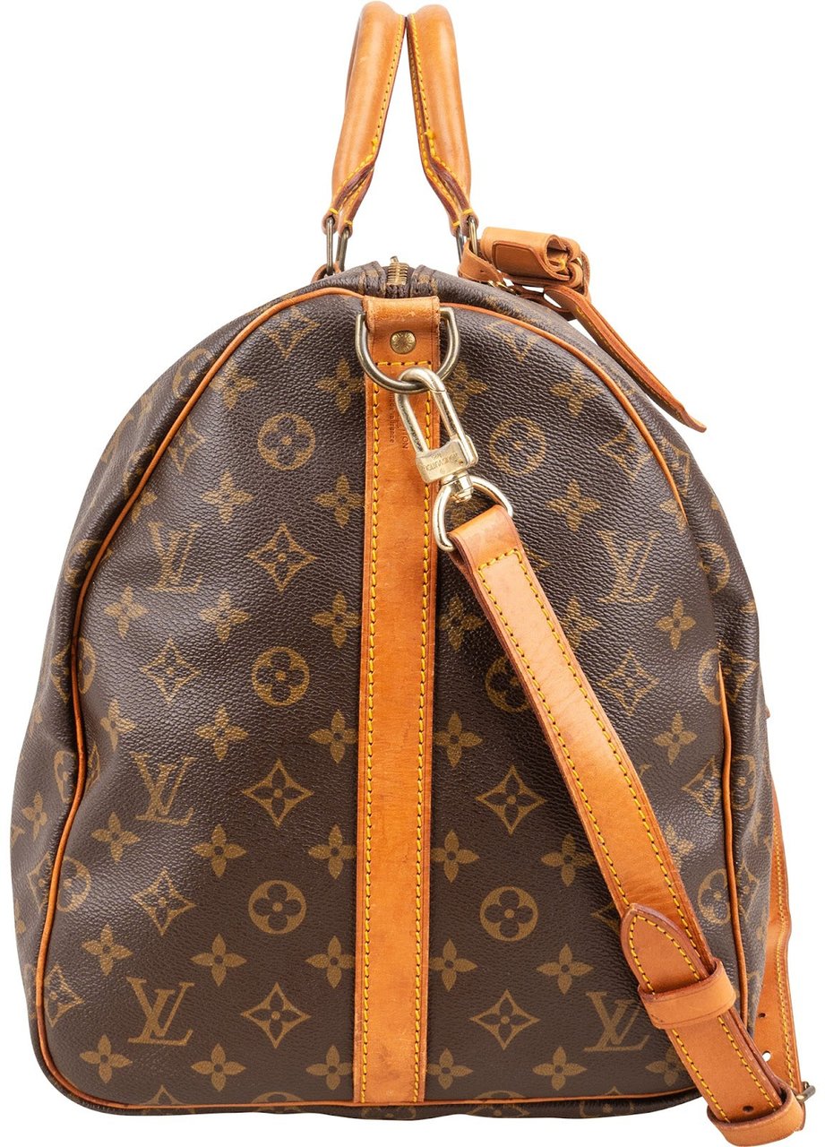 Louis Vuitton Monogram Canvas Keepall 55 Bandoulière Travel Bag Bruin