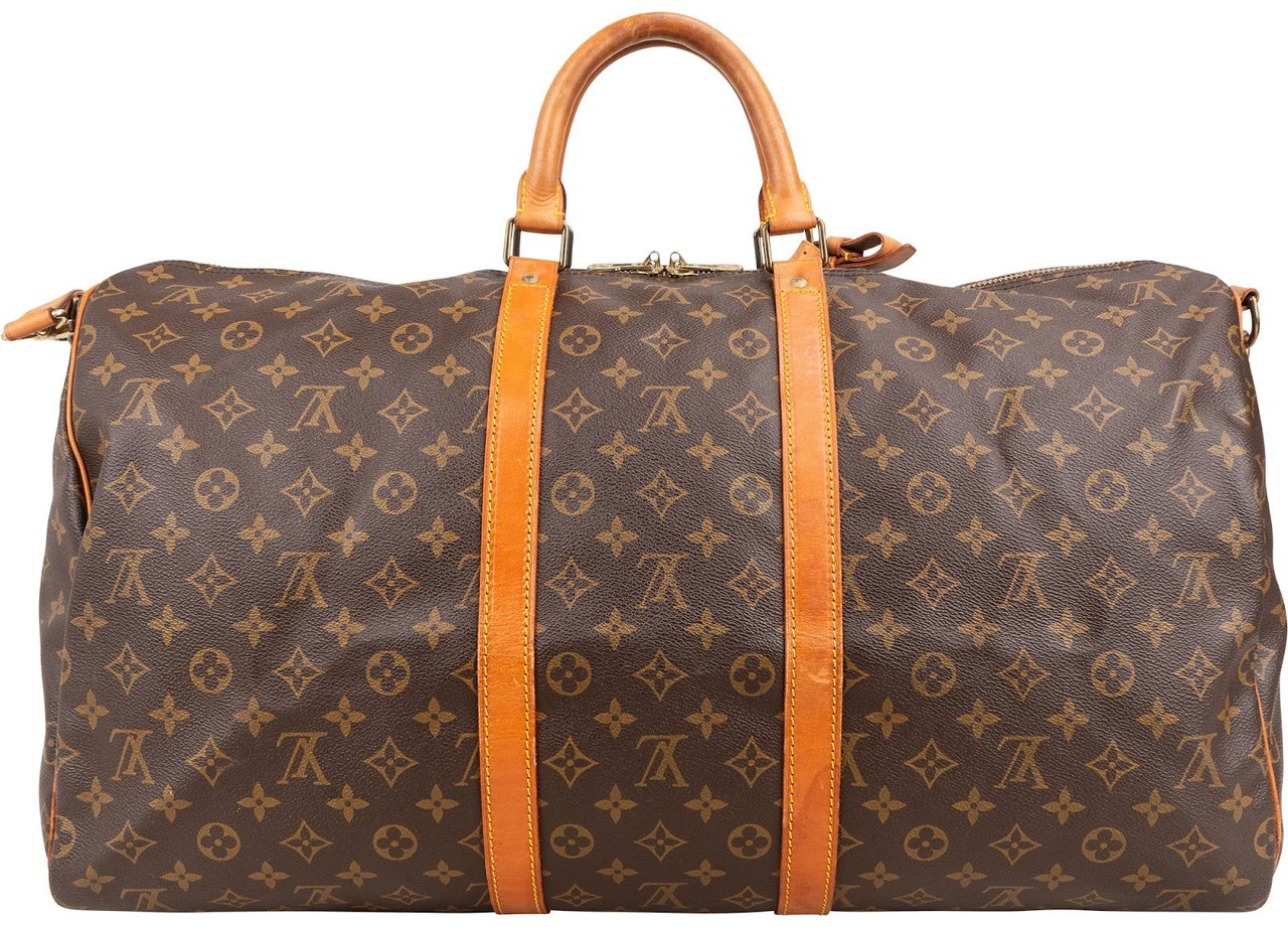 Louis Vuitton Monogram Canvas Keepall 55 Bandoulière Travel Bag Bruin