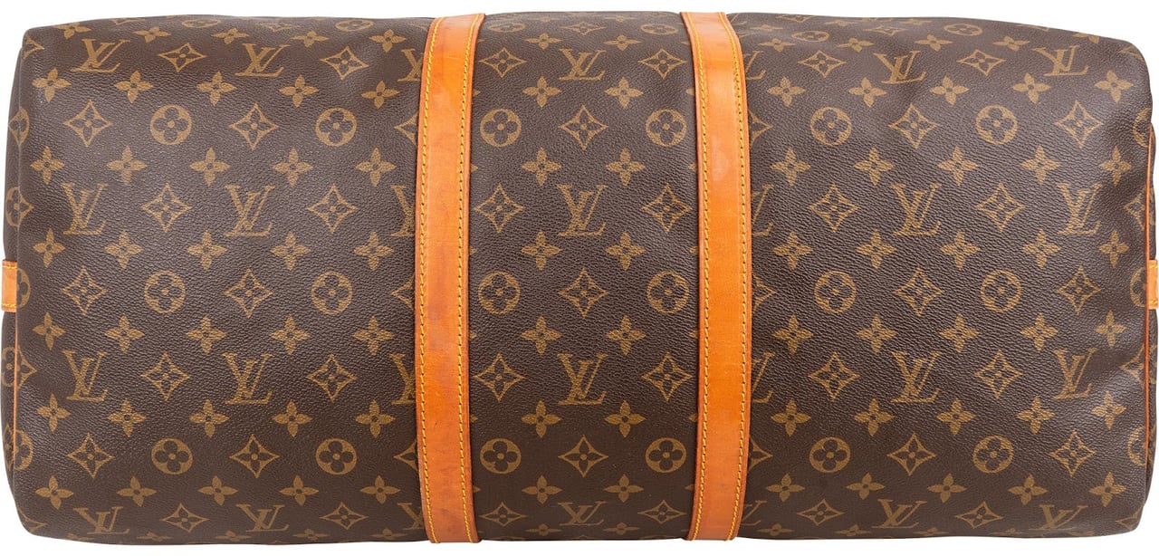 Louis Vuitton Monogram Canvas Keepall 55 Bandoulière Travel Bag Bruin