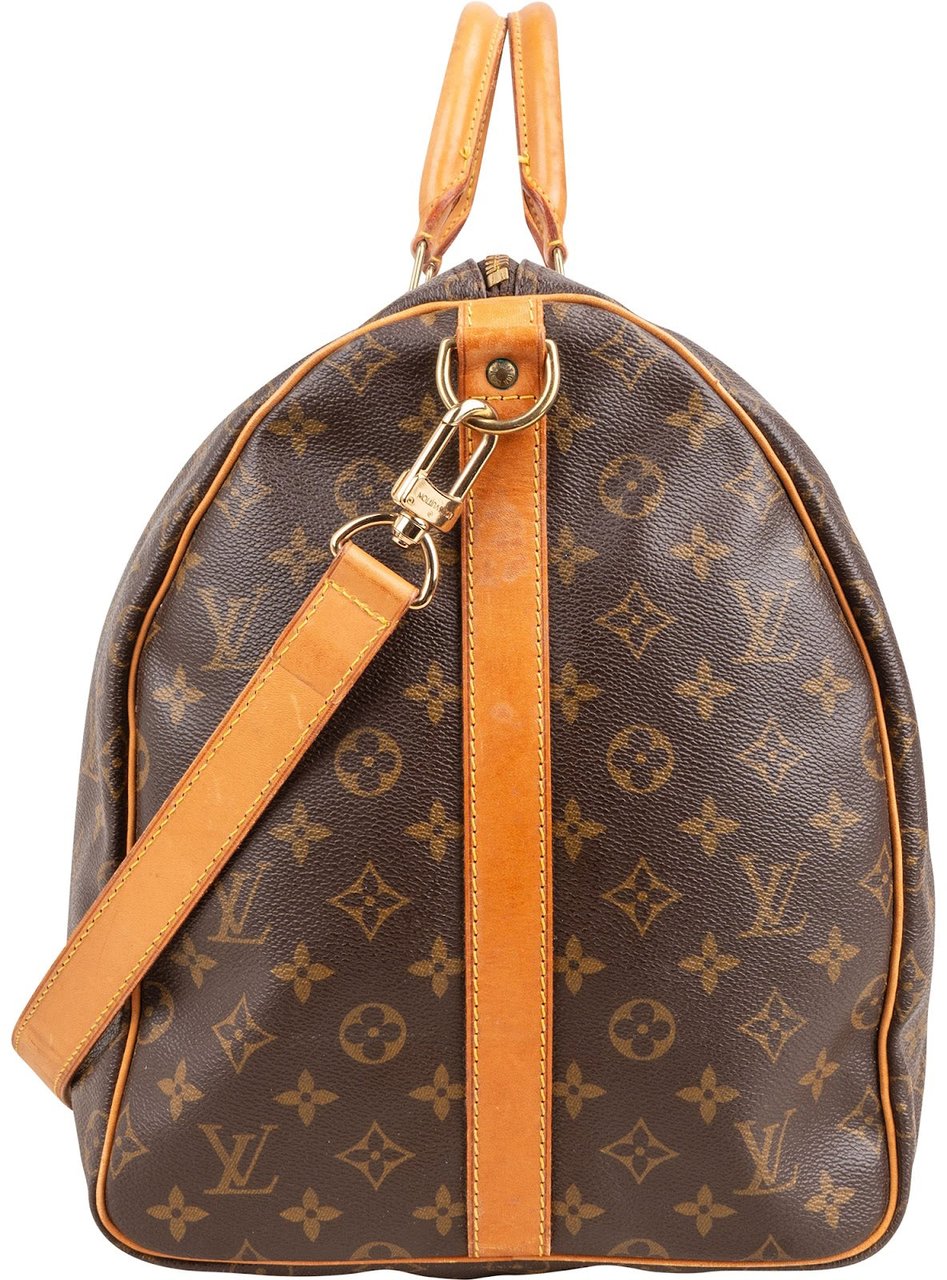 Louis Vuitton Monogram Canvas Keepall 55 Bandoulière Travel Bag Bruin