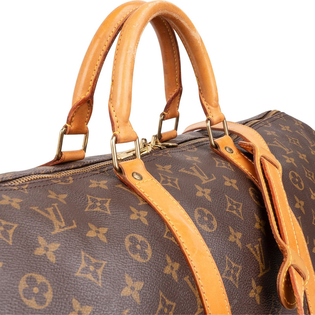 Louis Vuitton Monogram Canvas Keepall 55 Bandoulière Travel Bag Bruin