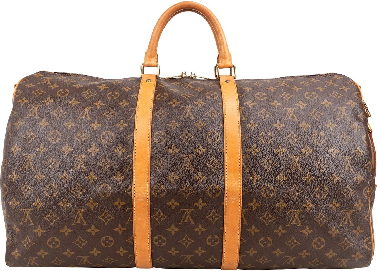 Louis Vuitton Monogram Canvas Keepall 55 Bandoulière Travel Bag Bruin