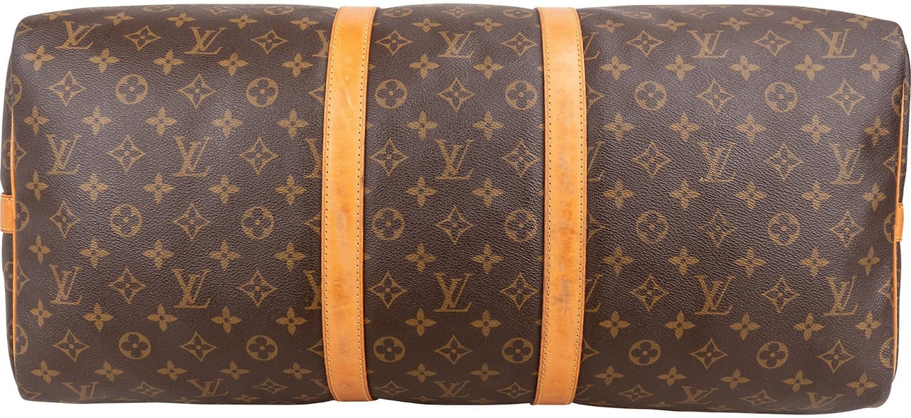 Louis Vuitton Monogram Canvas Keepall 55 Bandoulière Travel Bag Bruin