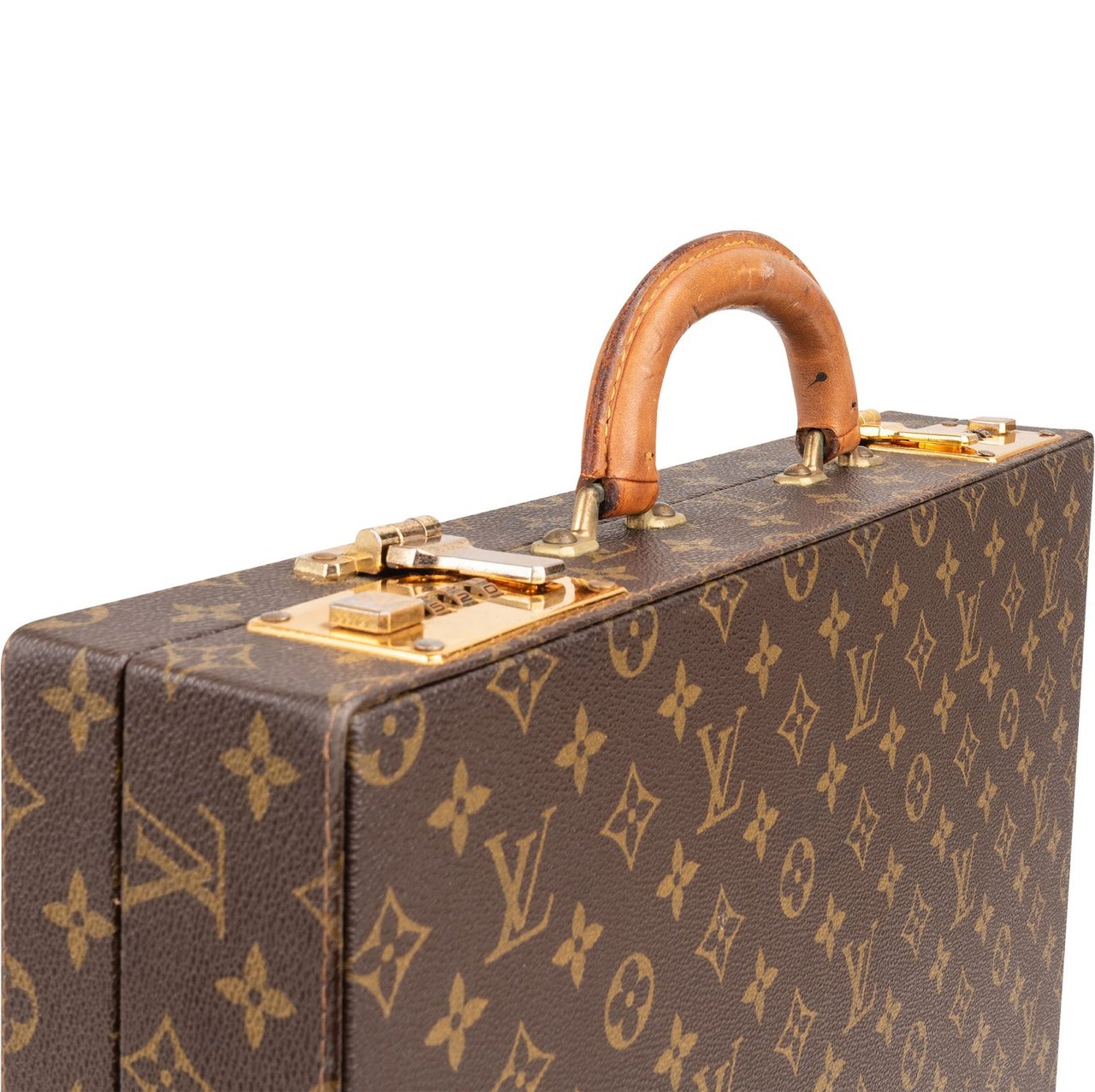 Louis Vuitton Monogram Canvas Président Briefcase Handbag Aktenkoffer Bruin